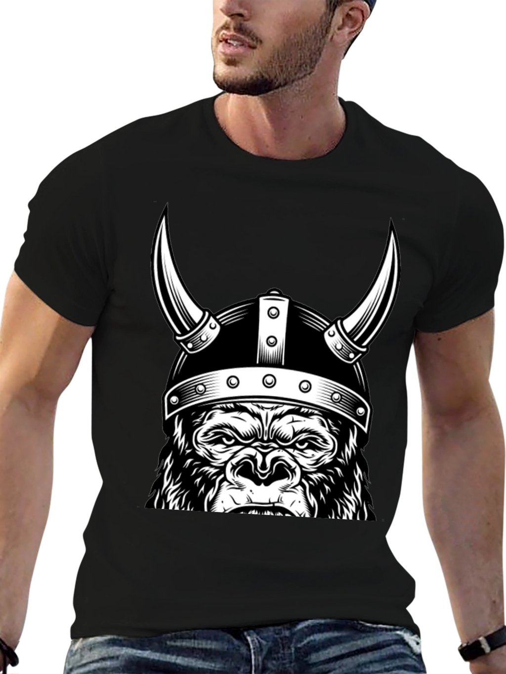 Viking Gorilla T-Shirt - Black