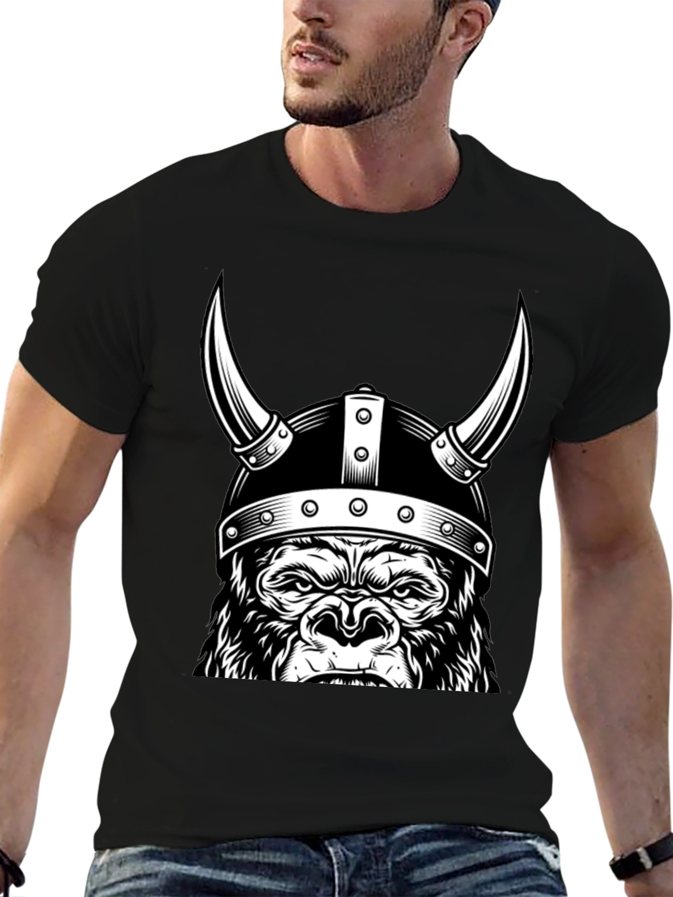 Viking Gorilla T-Shirt - Black