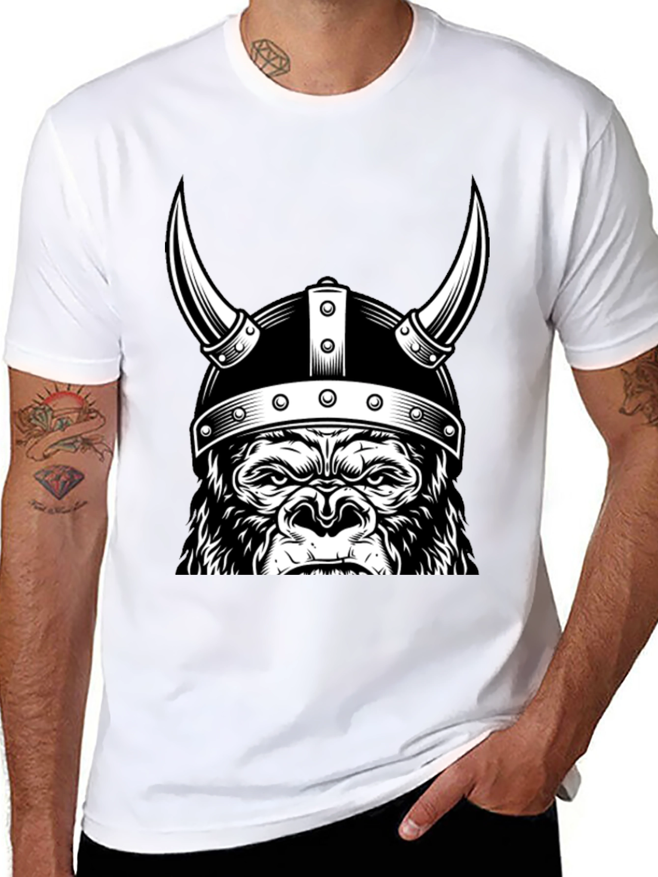 Viking Gorilla T-Shirt - Black