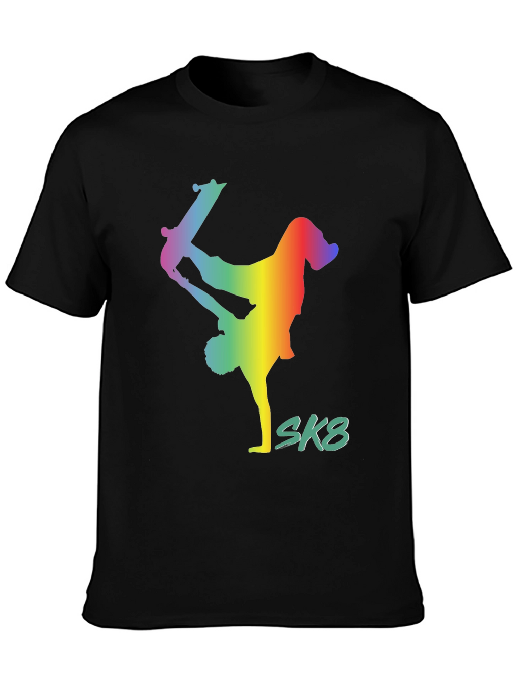 Rainbow Skateboarder Graphic Tee - SK8