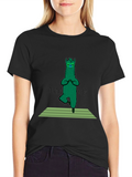 Alpaca Yoga Black T-Shirt