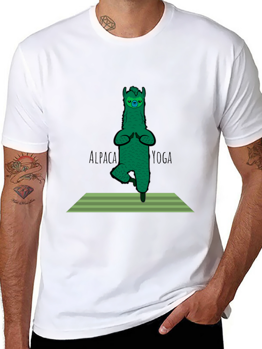 Alpaca Yoga Black T-Shirt