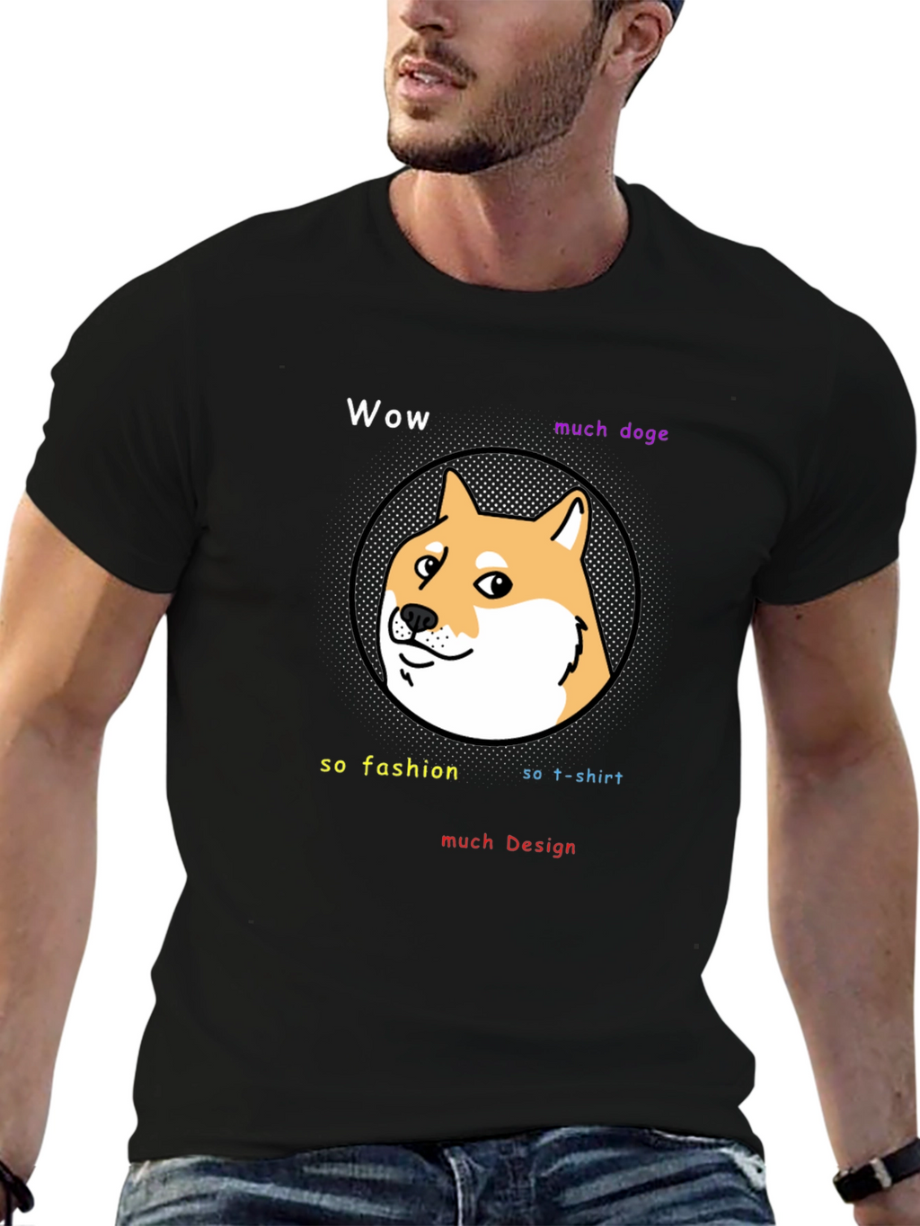 Wow Much Doge Meme T-Shirt - Black