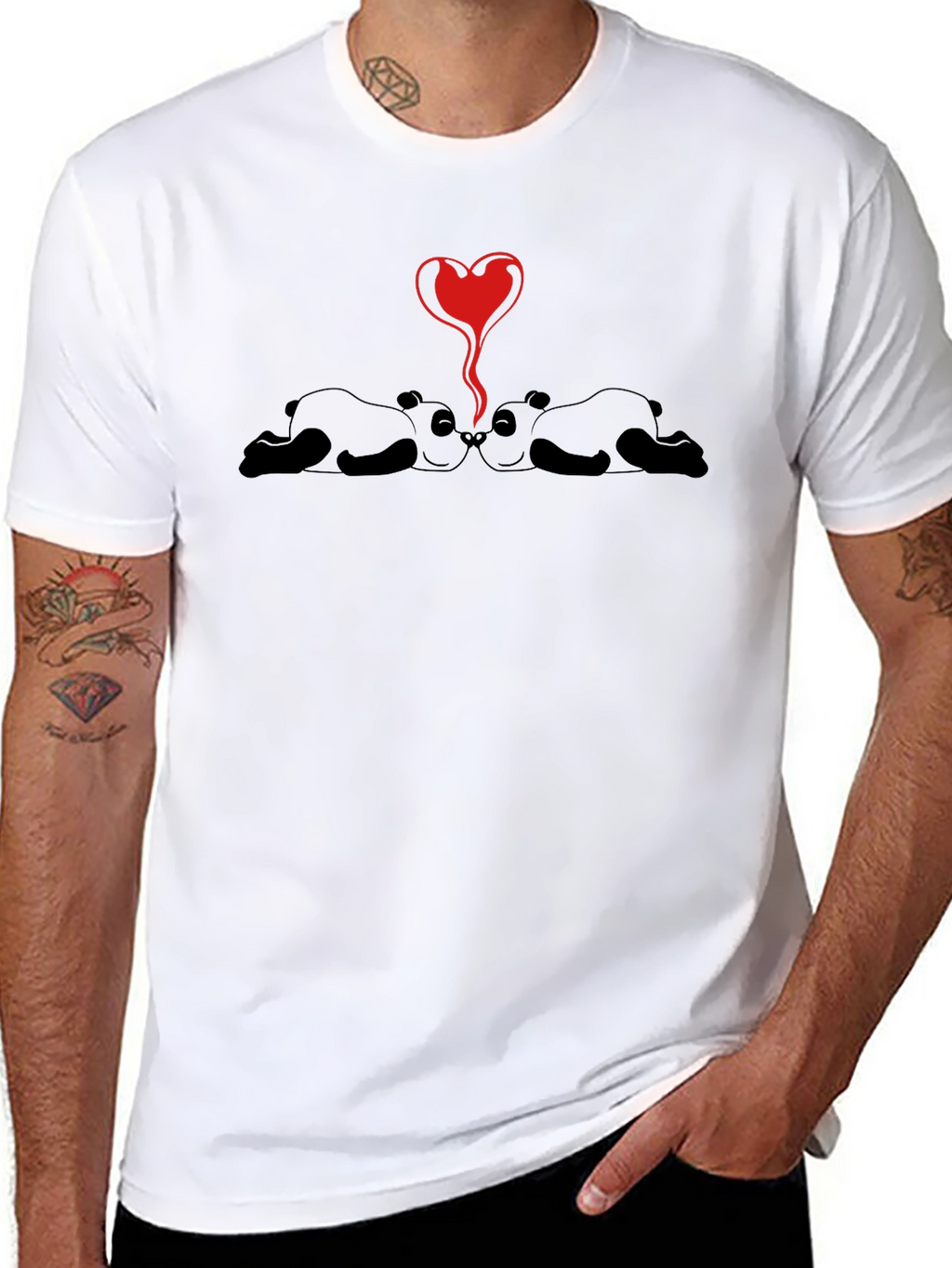 Panda Love T-Shirt - Cute Graphic Tee