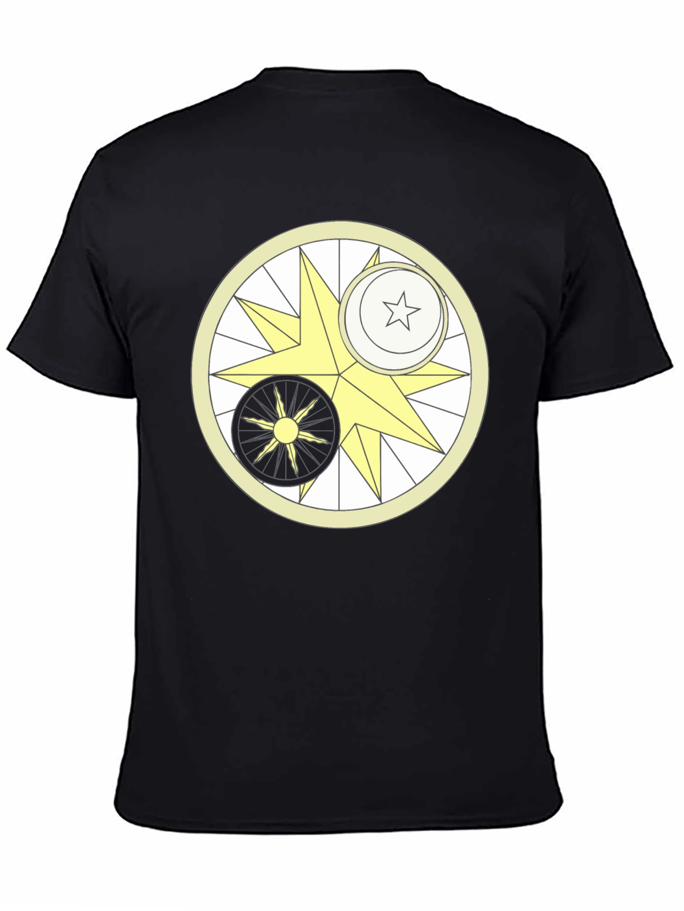 Celestial Harmony T-Shirt - Sun Moon & Star Design