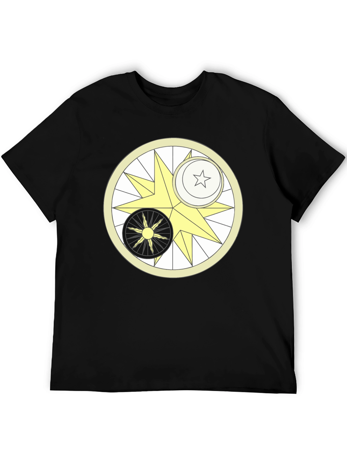 Celestial Harmony T-Shirt - Sun Moon & Star Design