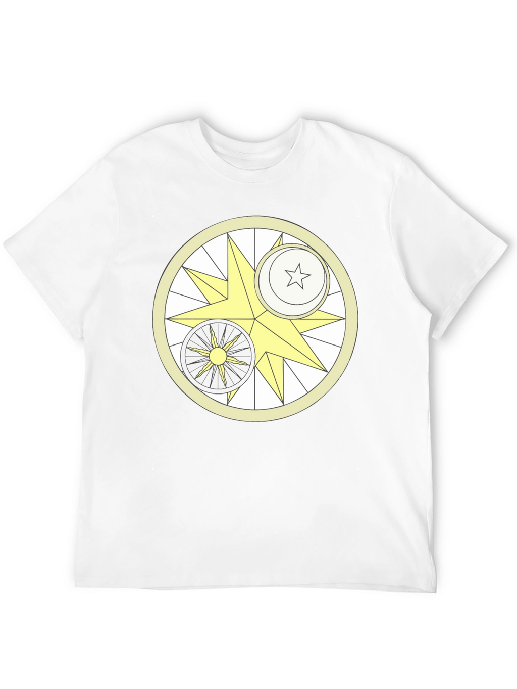 Celestial Harmony T-Shirt - Sun Moon & Star Design