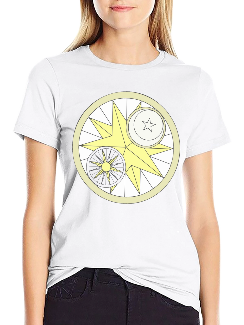 Celestial Harmony T-Shirt - Sun Moon & Star Design