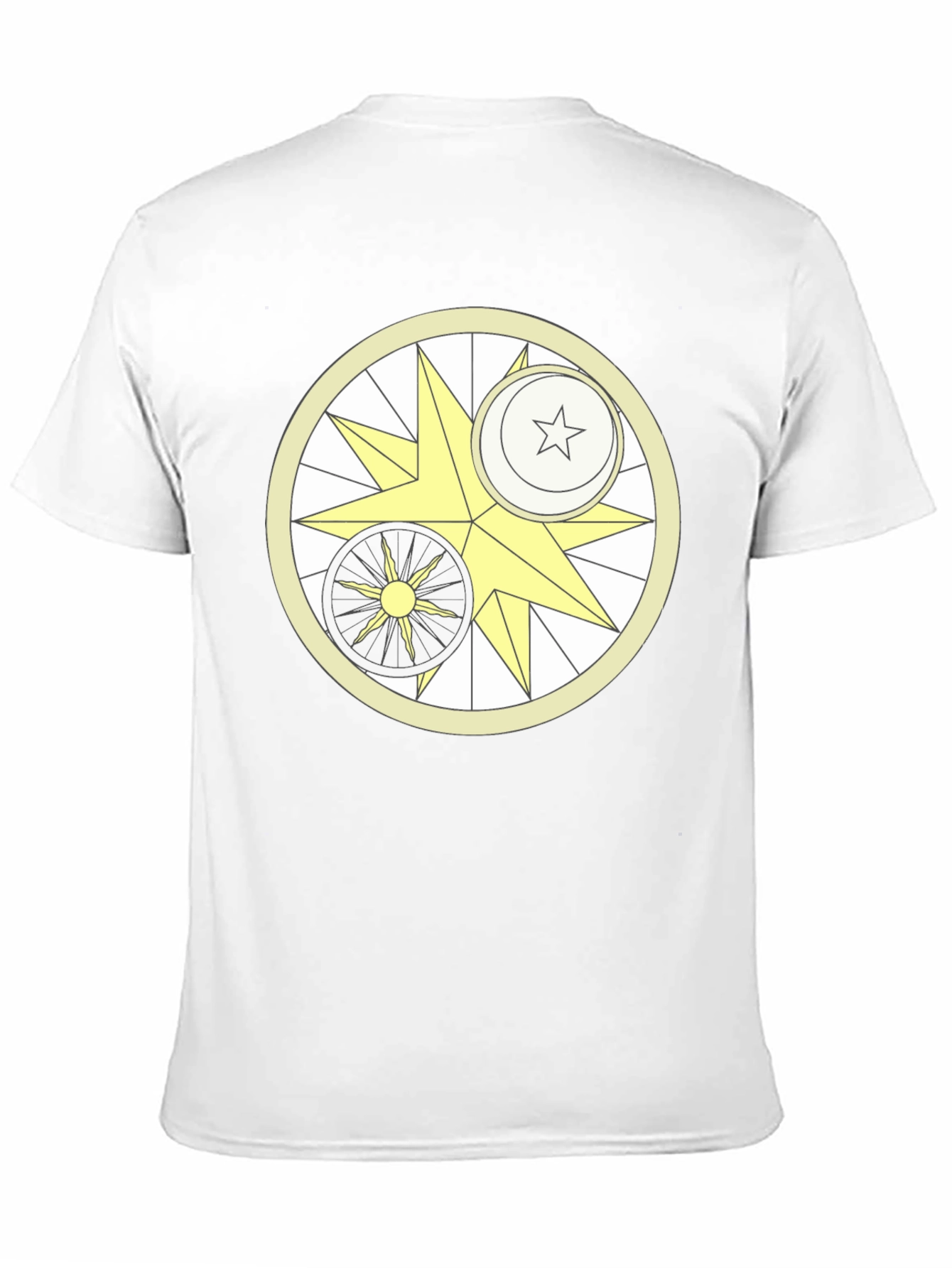 Celestial Harmony T-Shirt - Sun Moon & Star Design
