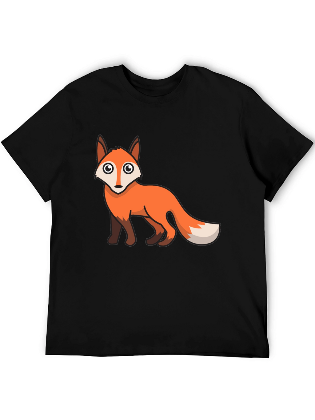 Fox Graphic T-Shirt - Black Cotton Blend Tee