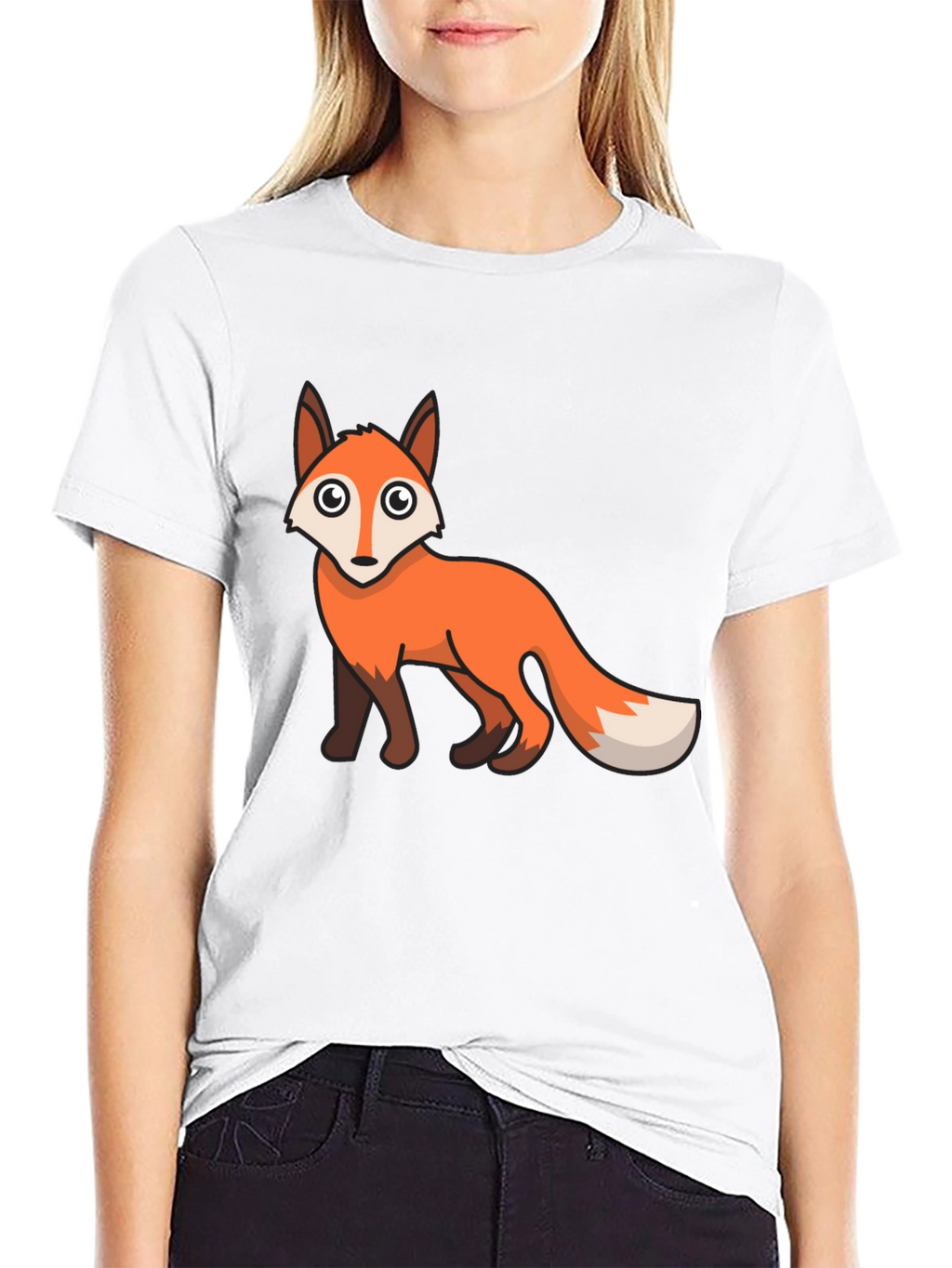 Fox Graphic T-Shirt - Black Cotton Blend Tee