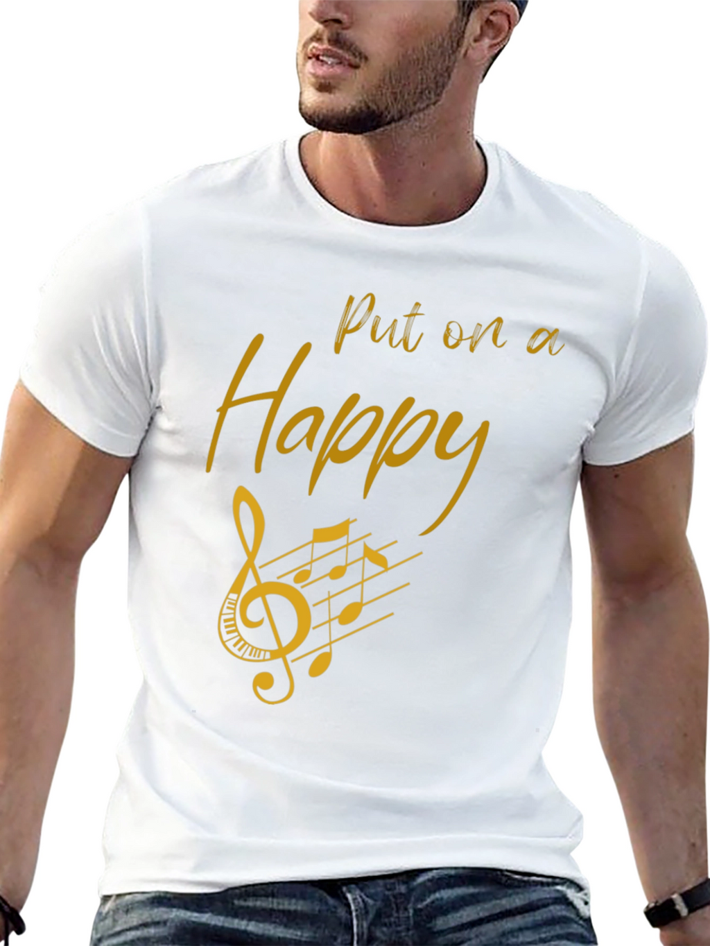 Happy Music Graphic Tee - Black
