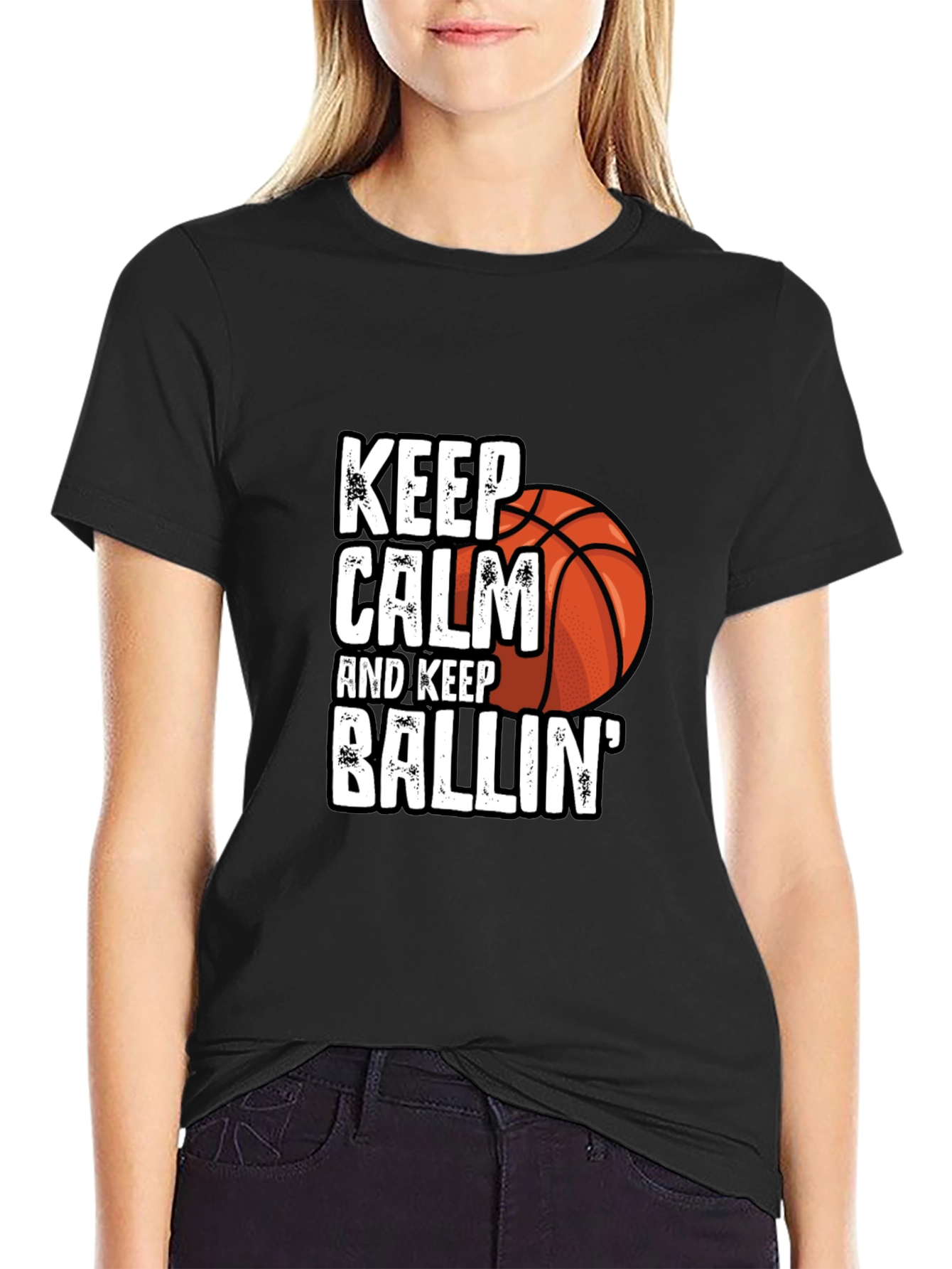 Keep Calm & Keep Ballin Black T-Shirt