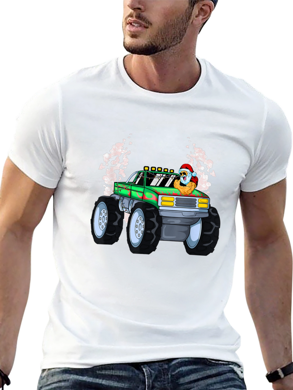 Santa Monster Truck Graphic Tee