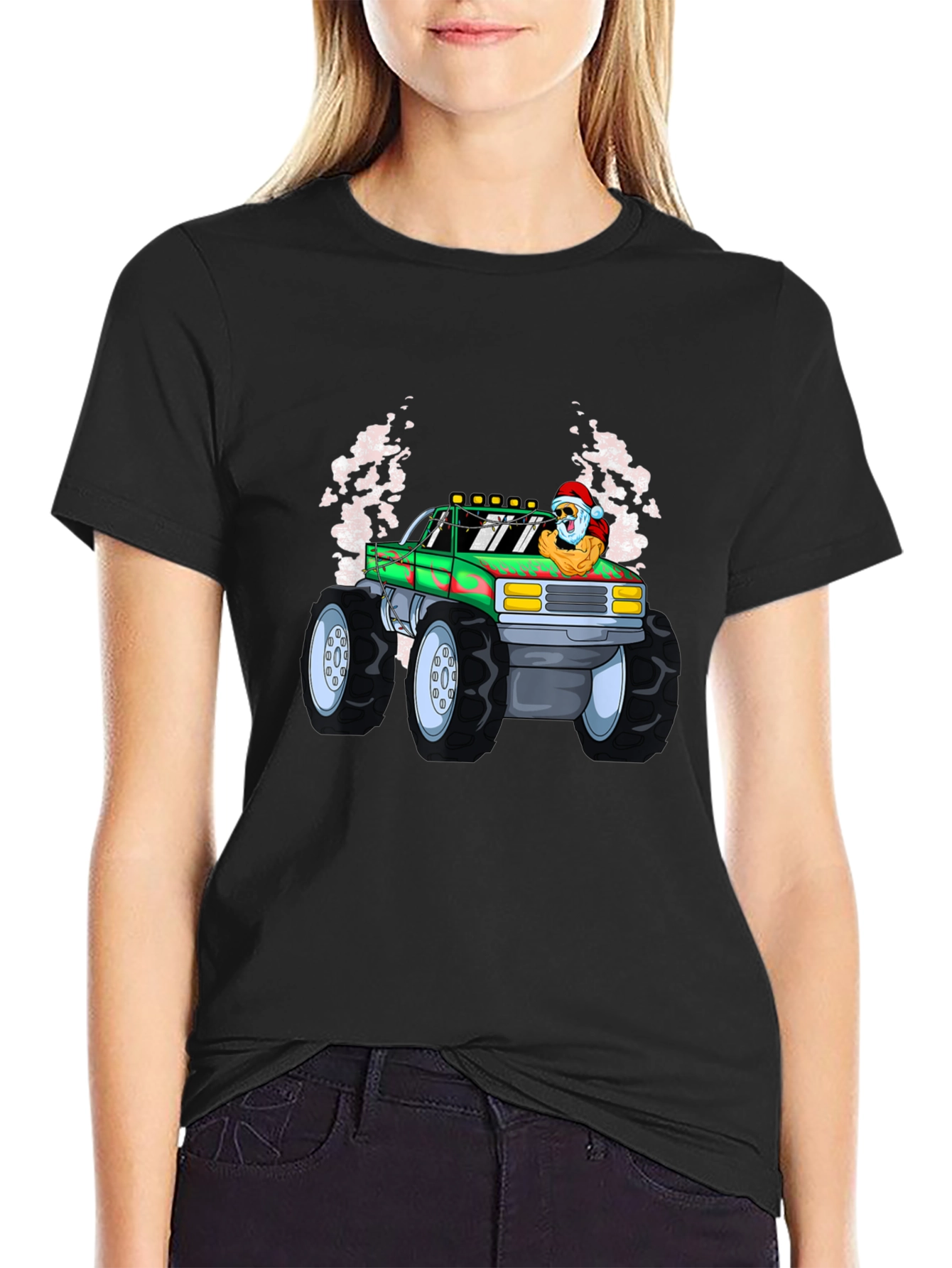 Santa Monster Truck Graphic Tee