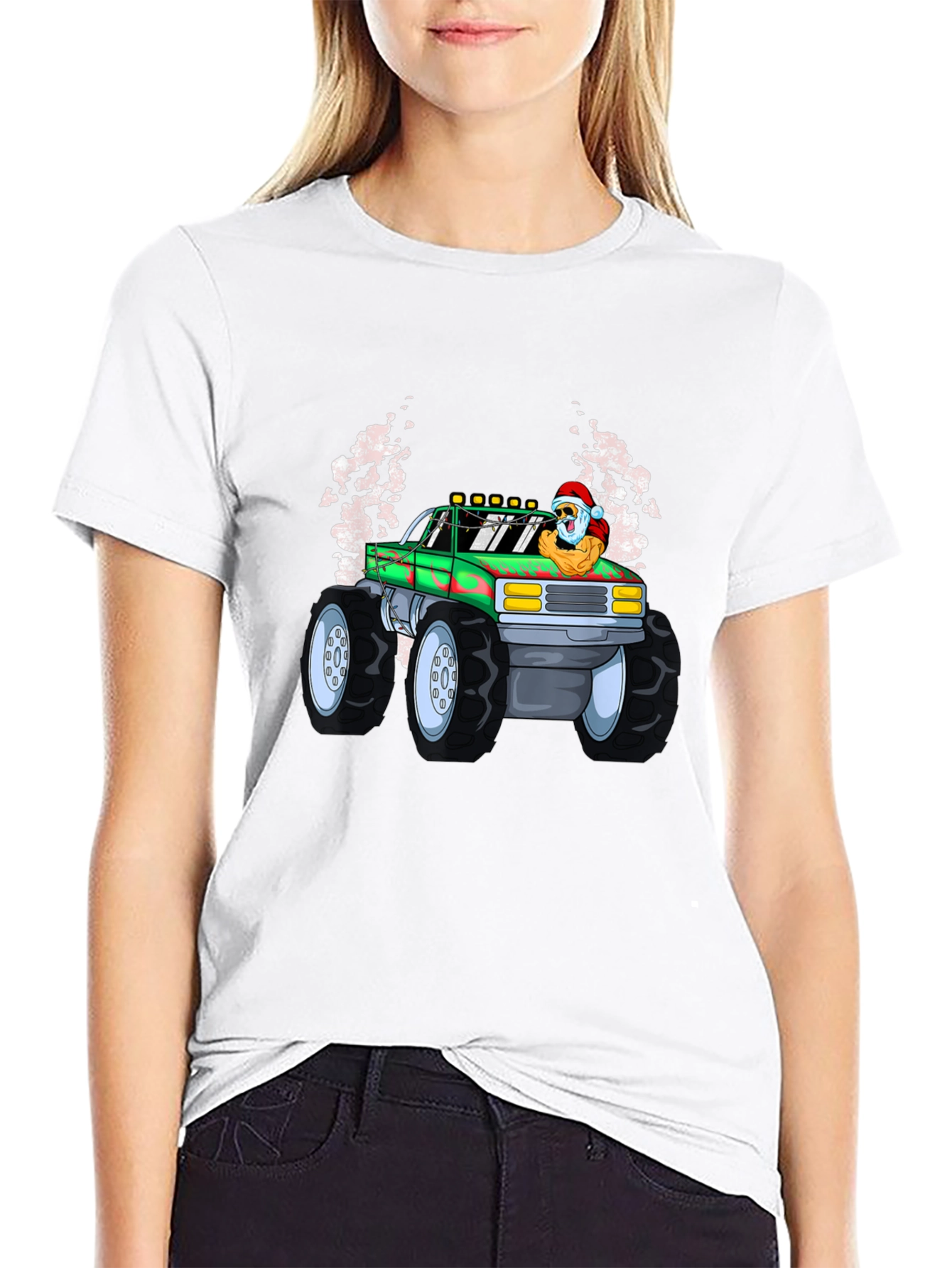 Santa Monster Truck Graphic Tee