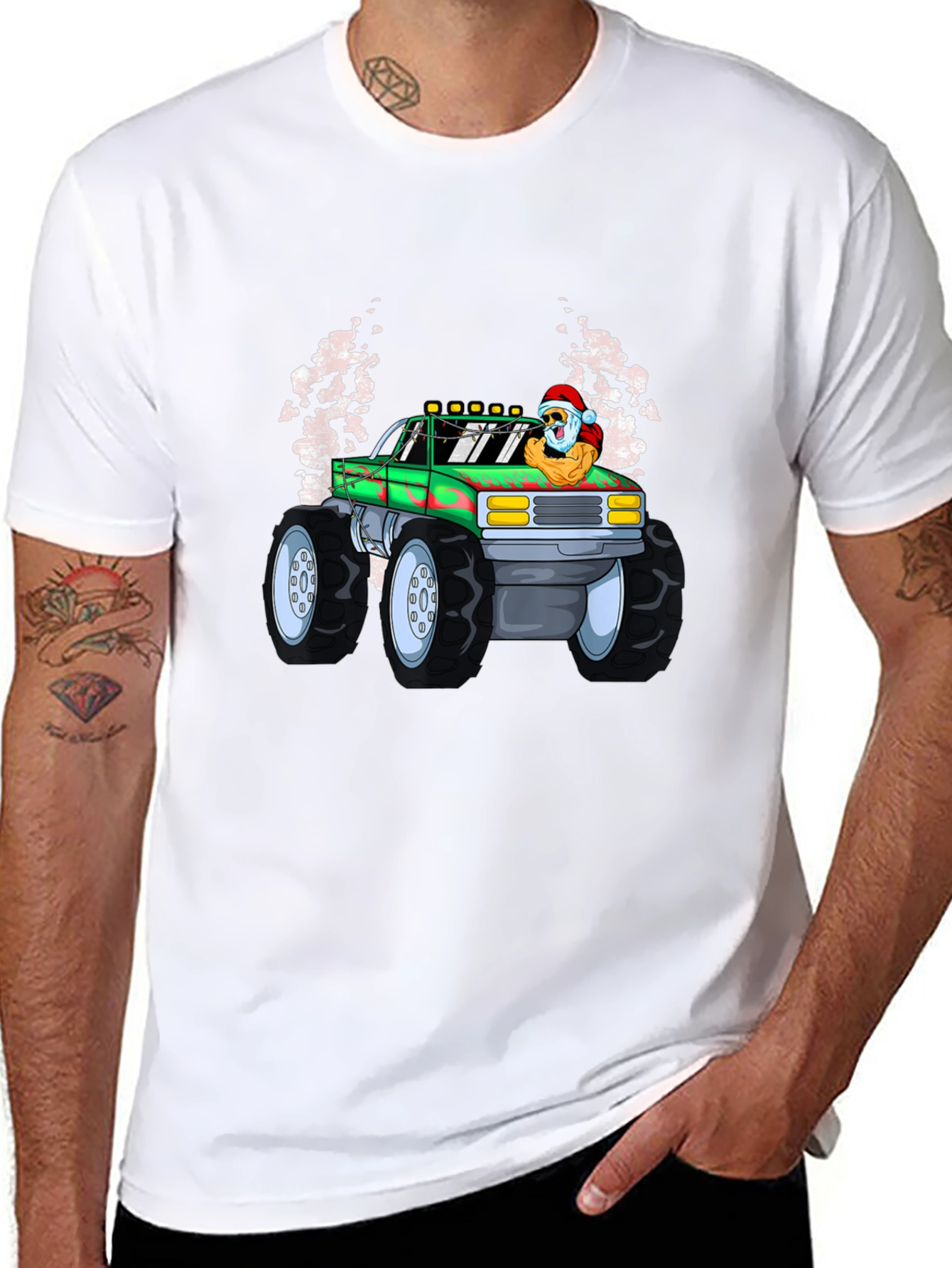 Santa Monster Truck Graphic Tee