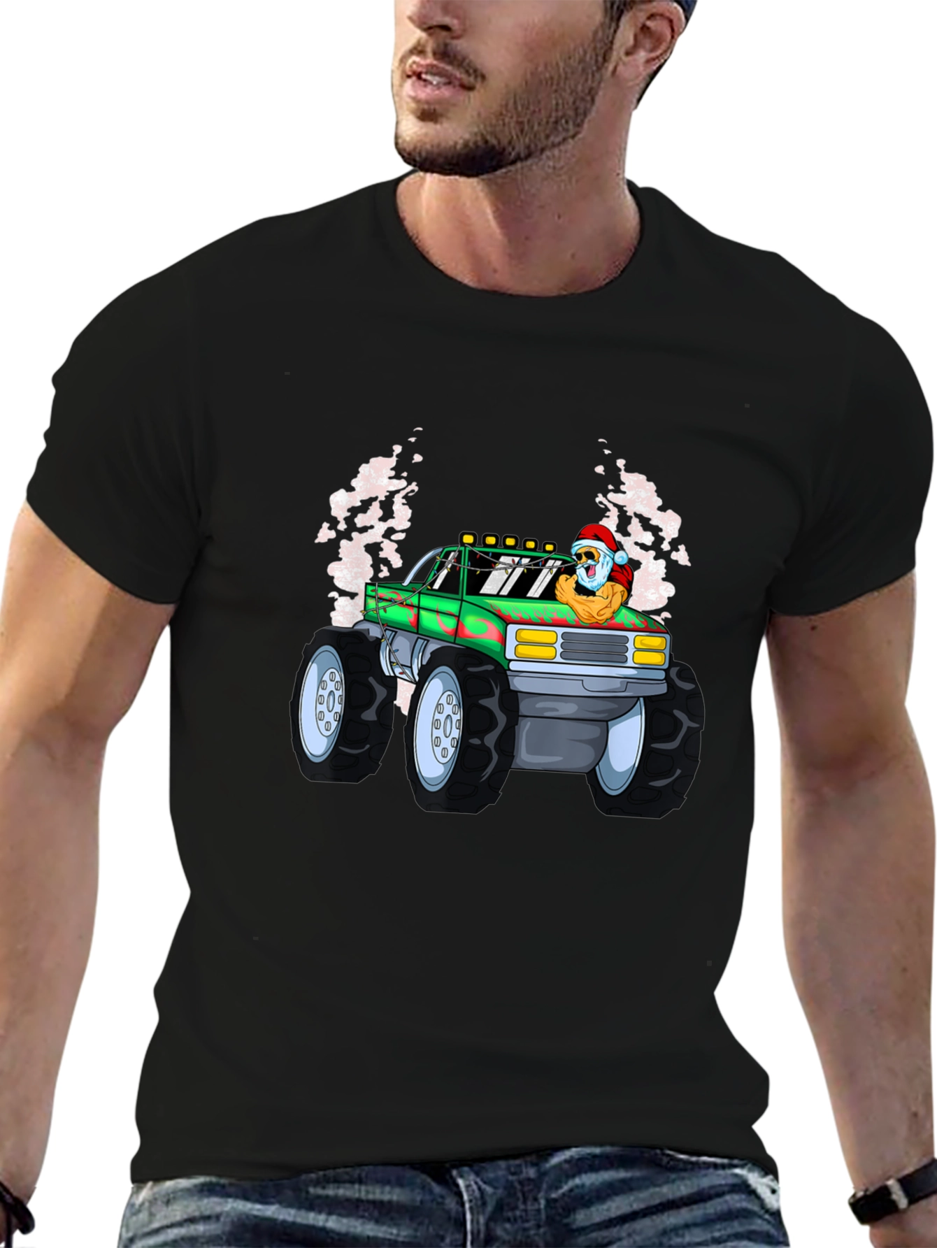Santa Monster Truck Graphic Tee