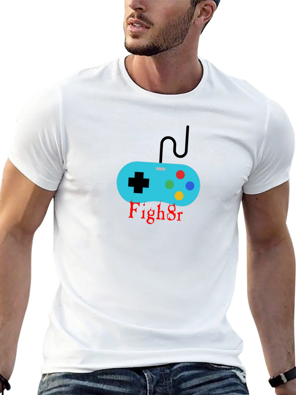 Gamer Controller Black T-Shirt - Fight On!