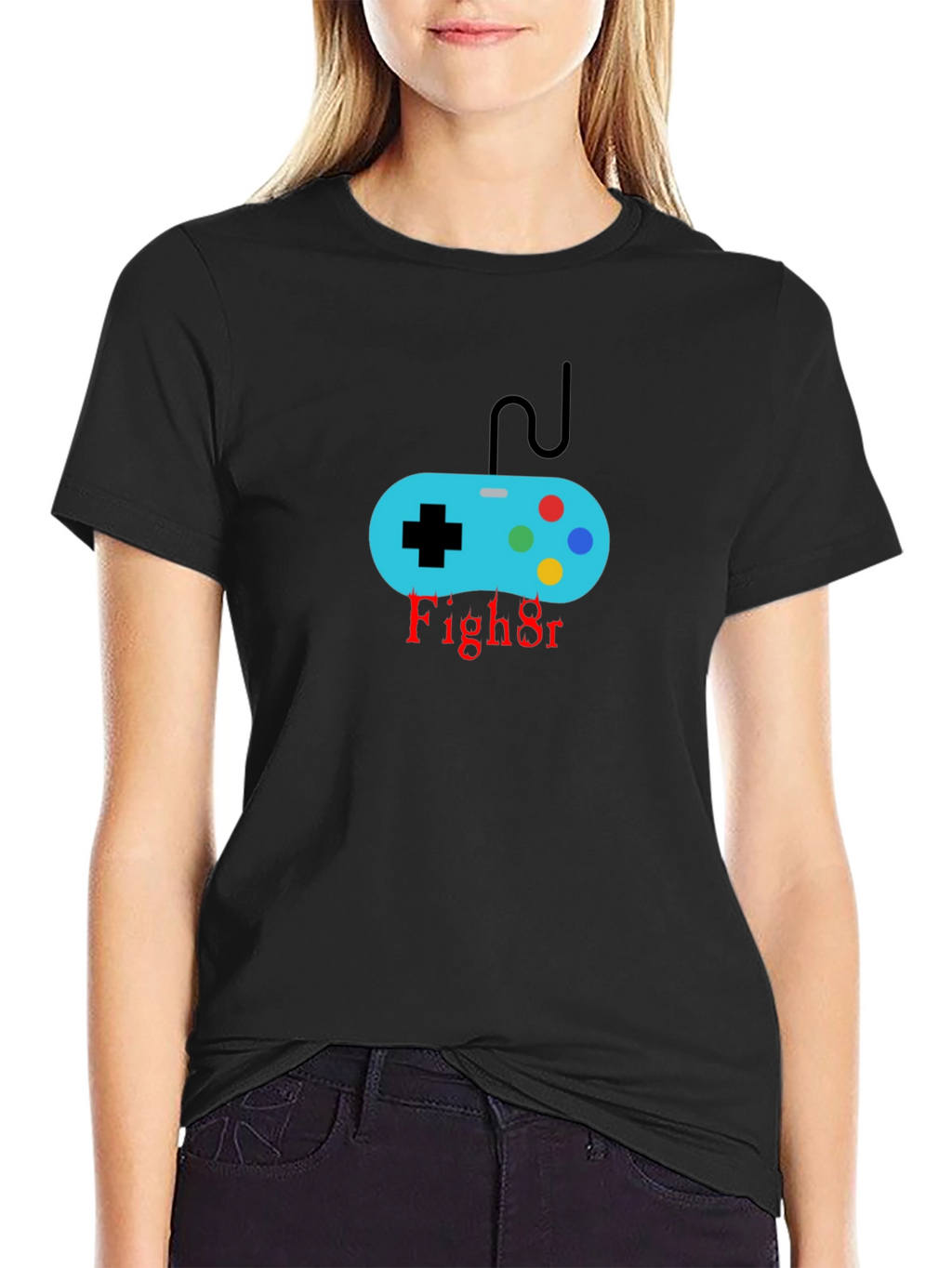 Gamer Controller Black T-Shirt - Fight On!
