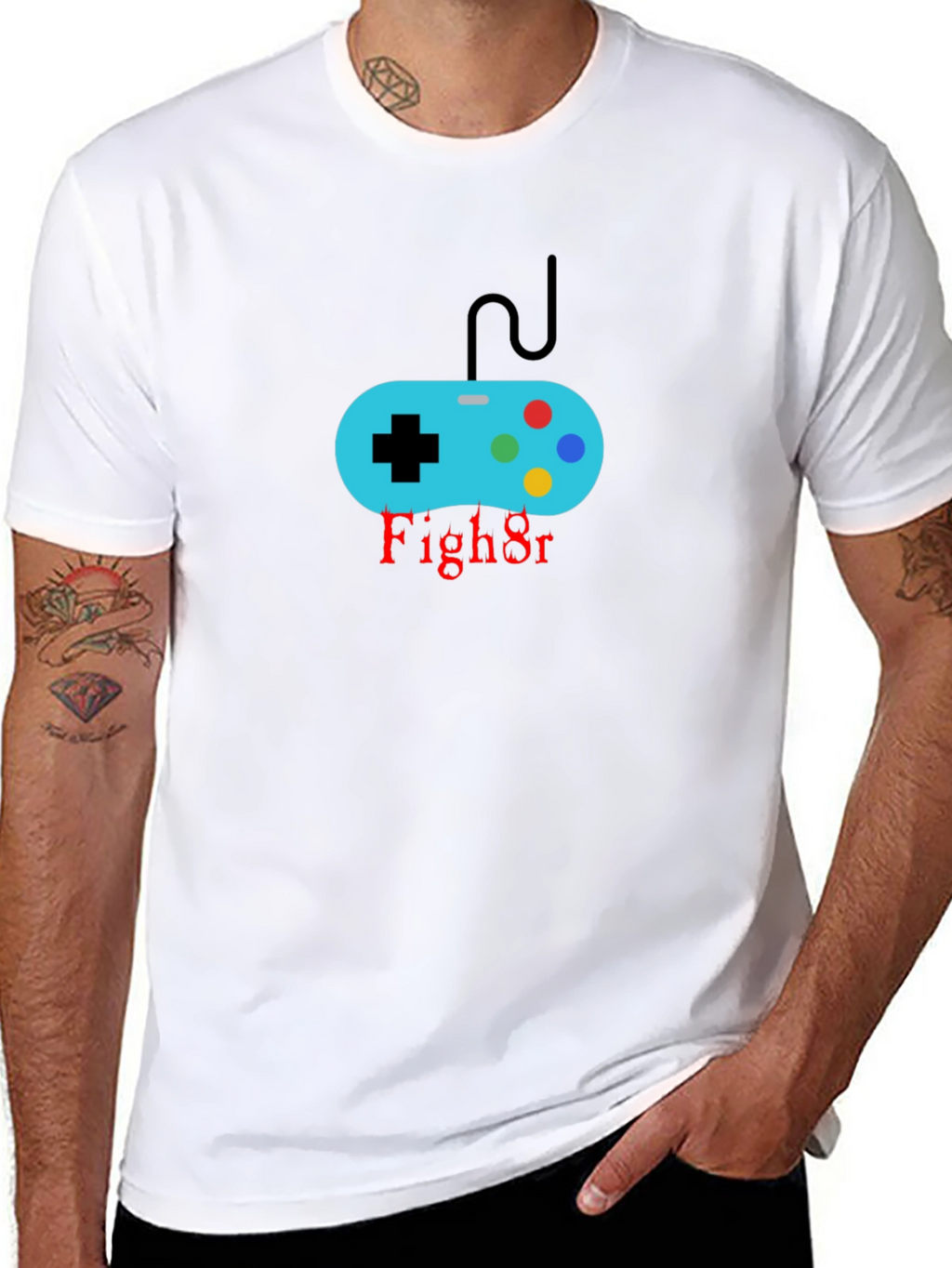 Gamer Controller Black T-Shirt - Fight On!