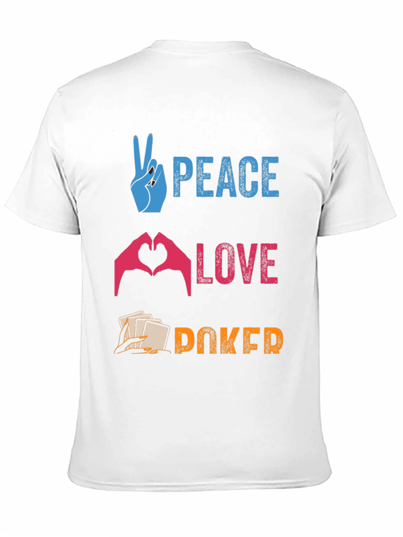Peace Love Poker Graphic T-Shirt