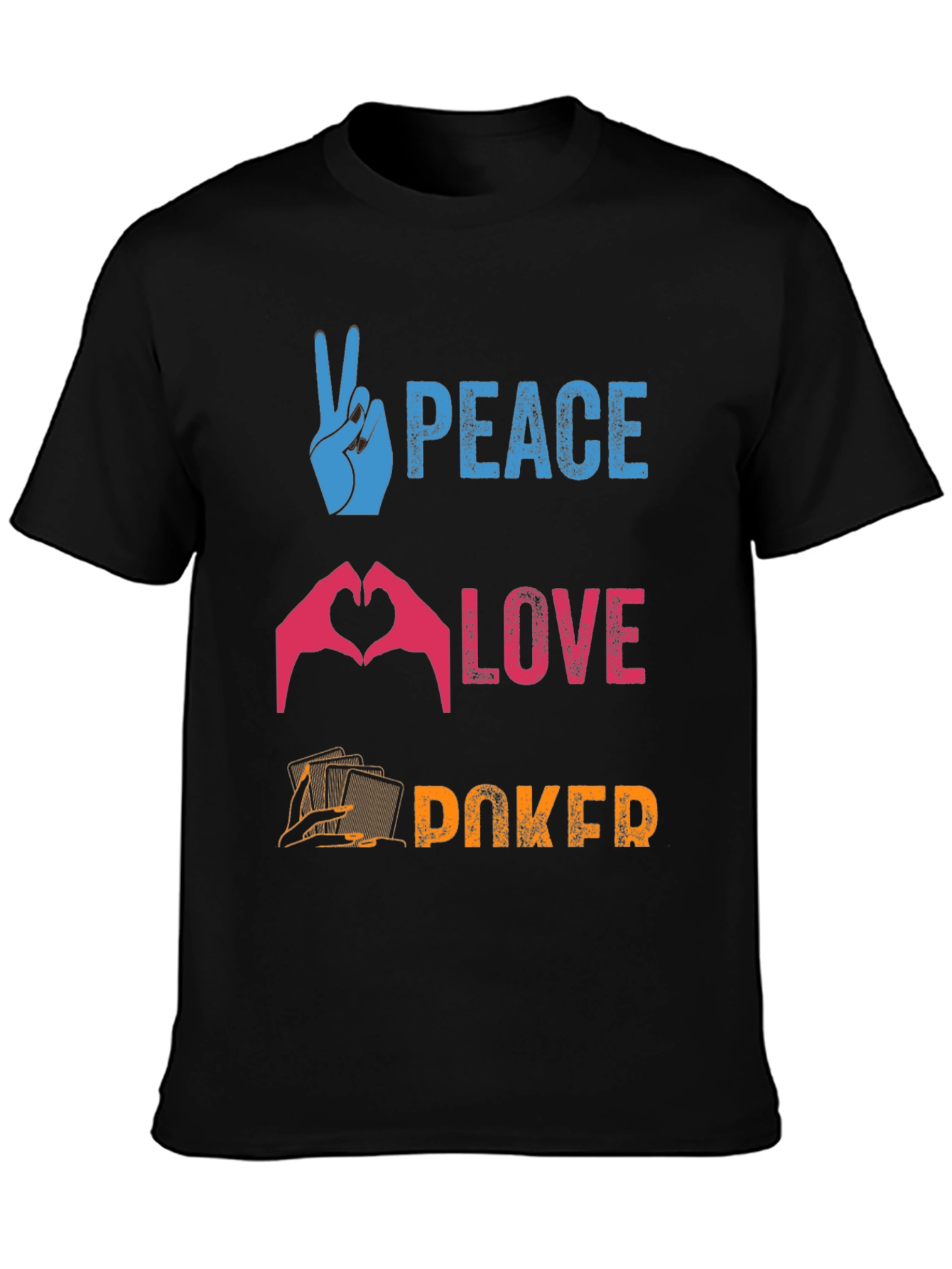 Peace Love Poker Graphic T-Shirt