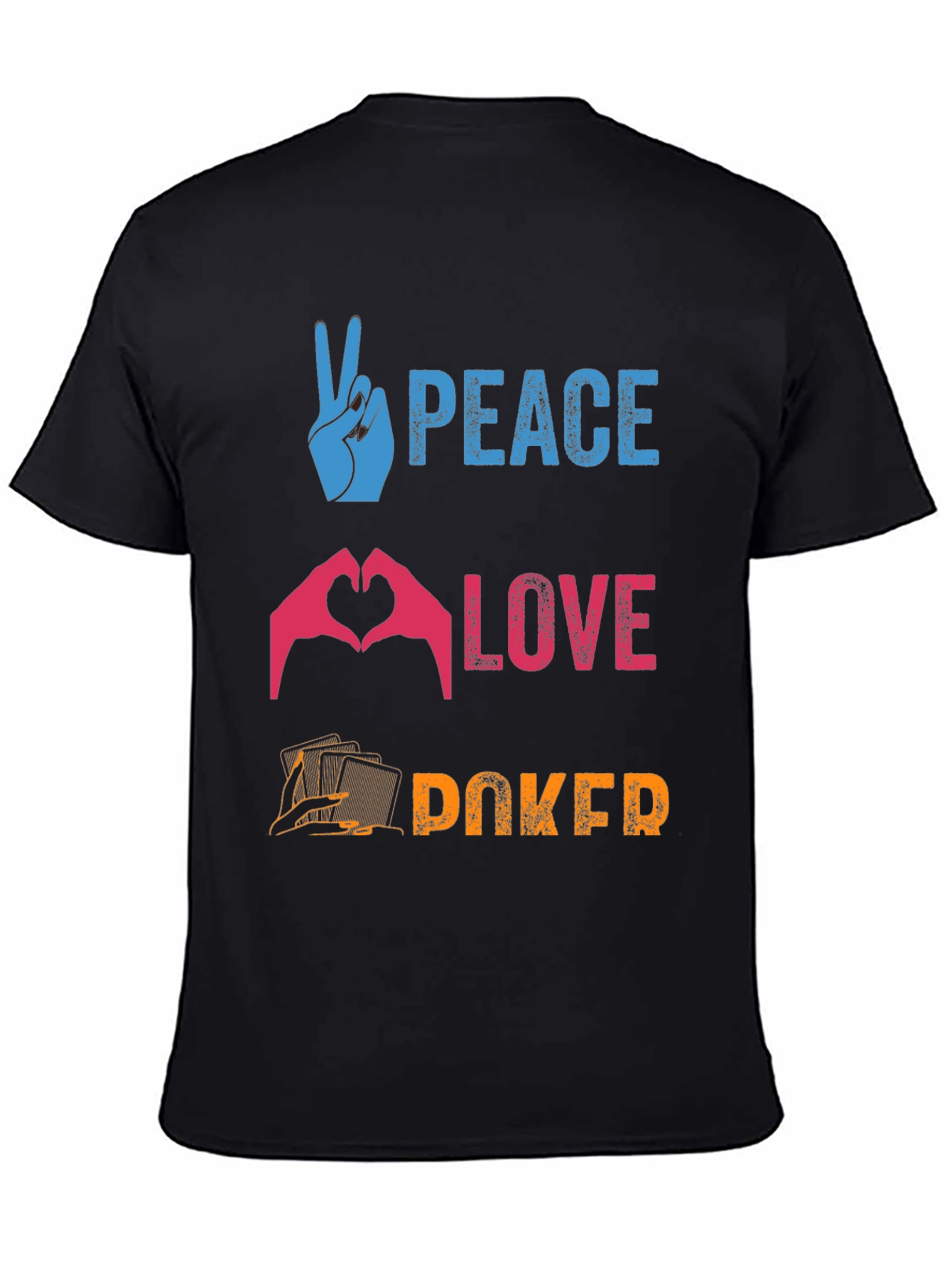 Peace Love Poker Graphic T-Shirt