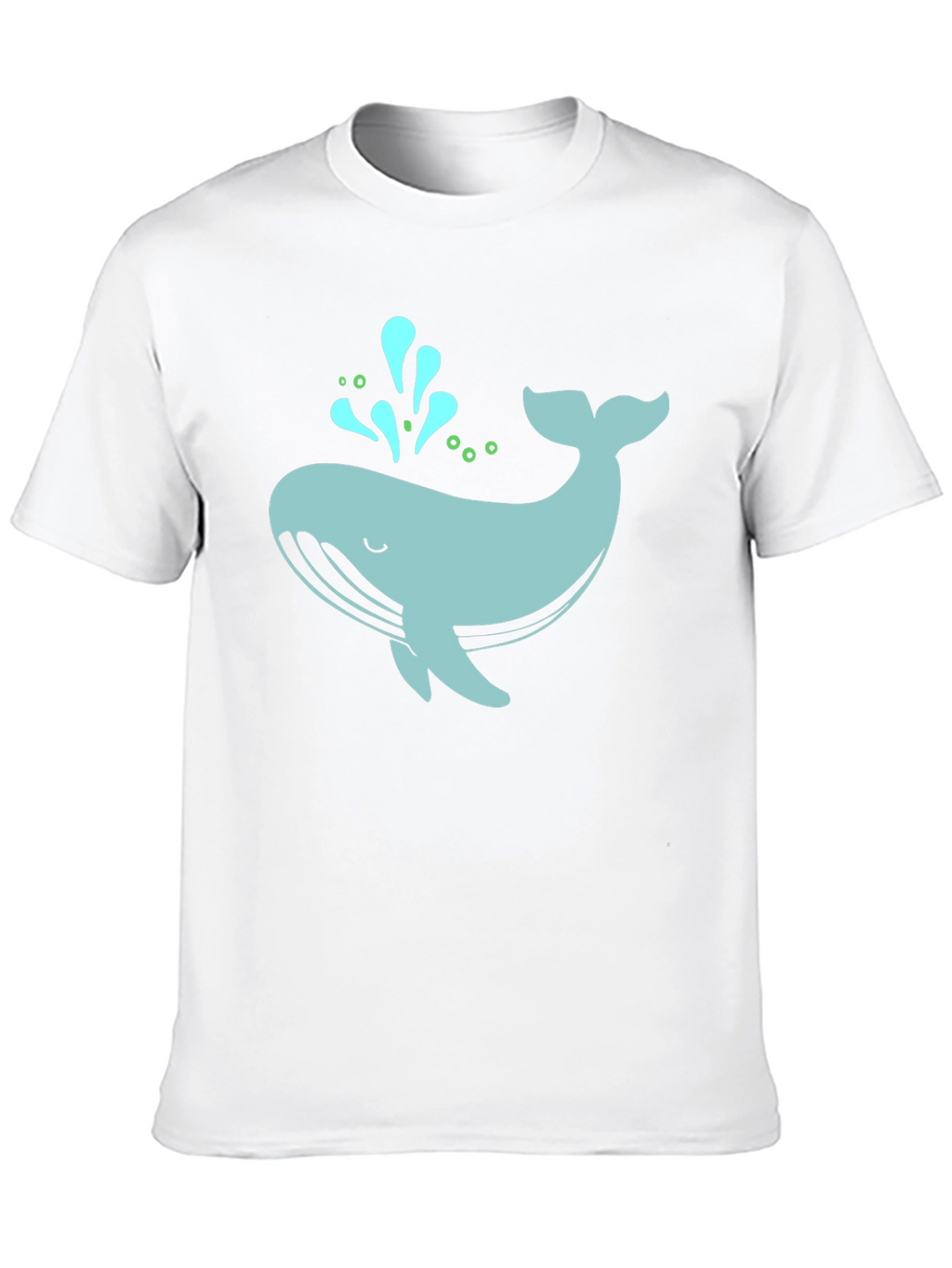 Cute Whale Graphic Tee - Black Cotton T-Shirt