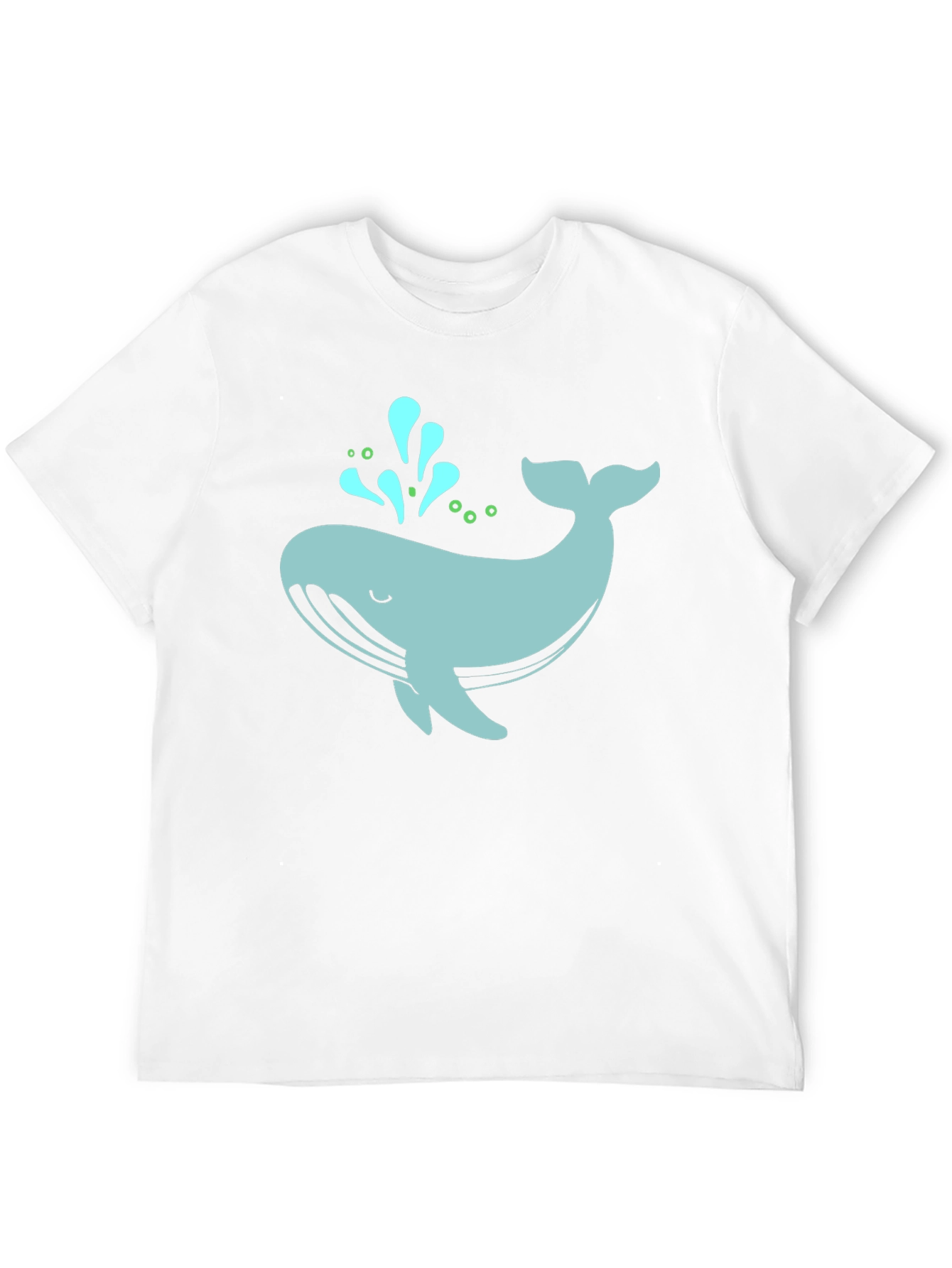 Cute Whale Graphic Tee - Black Cotton T-Shirt