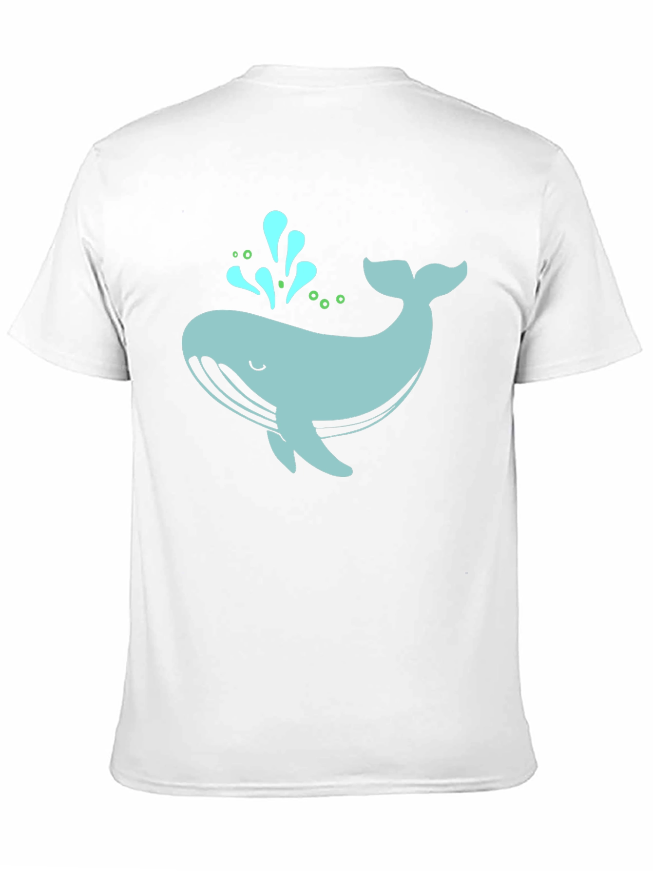 Cute Whale Graphic Tee - Black Cotton T-Shirt