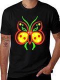 Butterfly Graphic Tee - Quirky Black T-Shirt