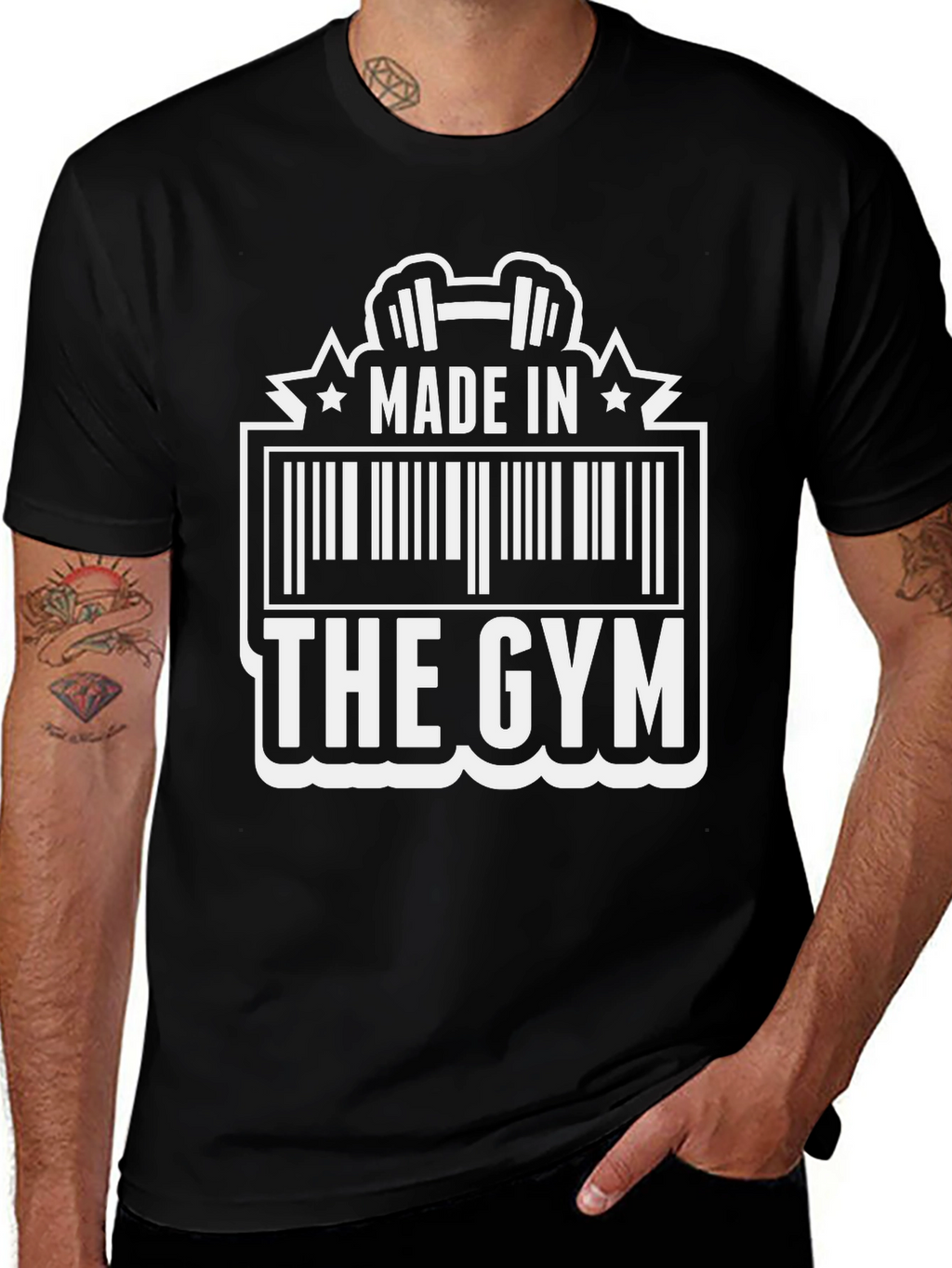 Made in The Gym Barcode Graphic Tee - Black