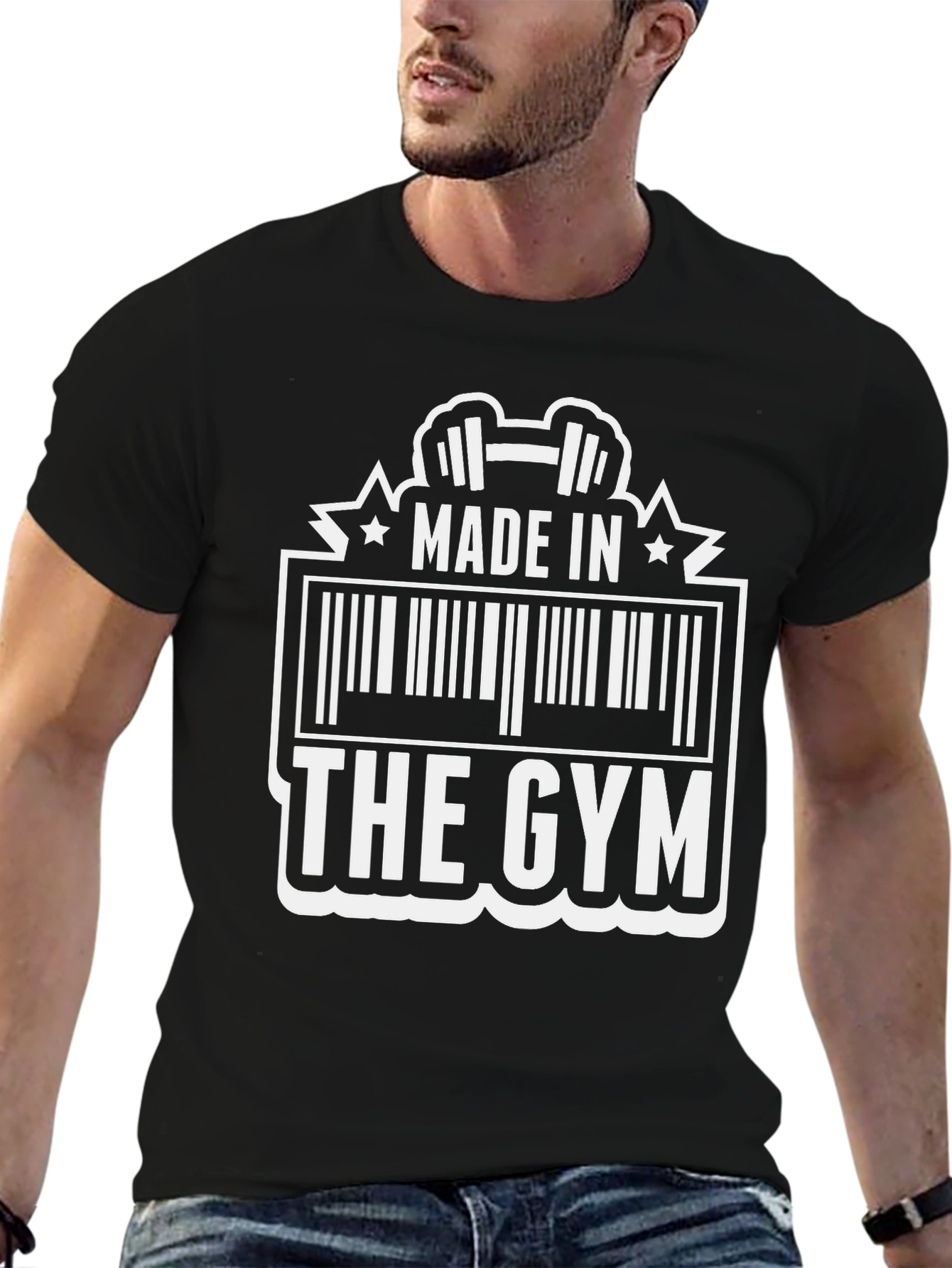 Made in The Gym Barcode Graphic Tee - Black