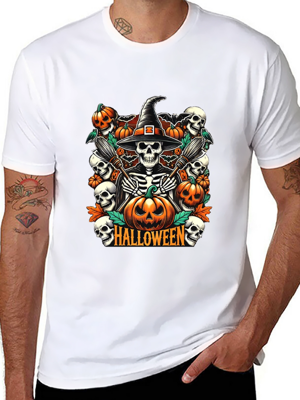 Halloween Witch Skeleton T-Shirt