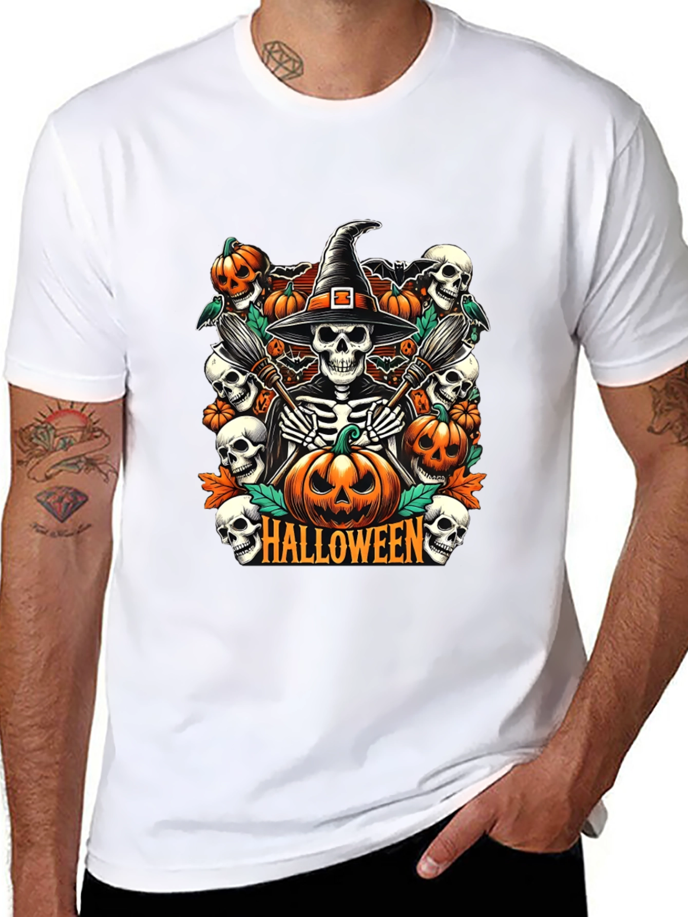 Halloween Witch Skeleton T-Shirt
