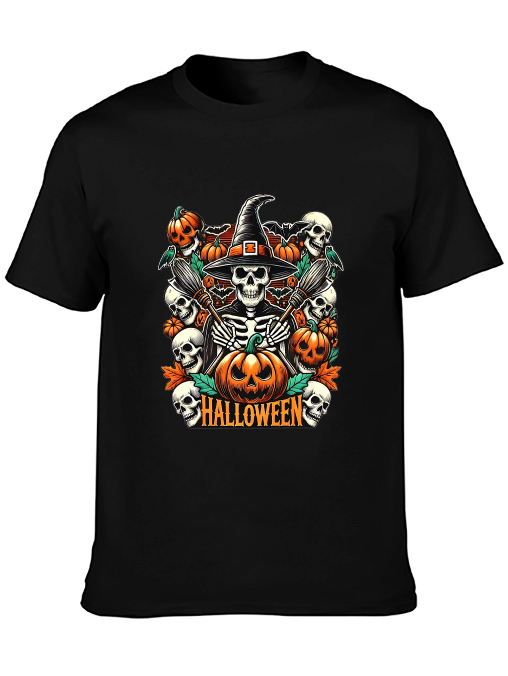 Halloween Witch Skeleton T-Shirt