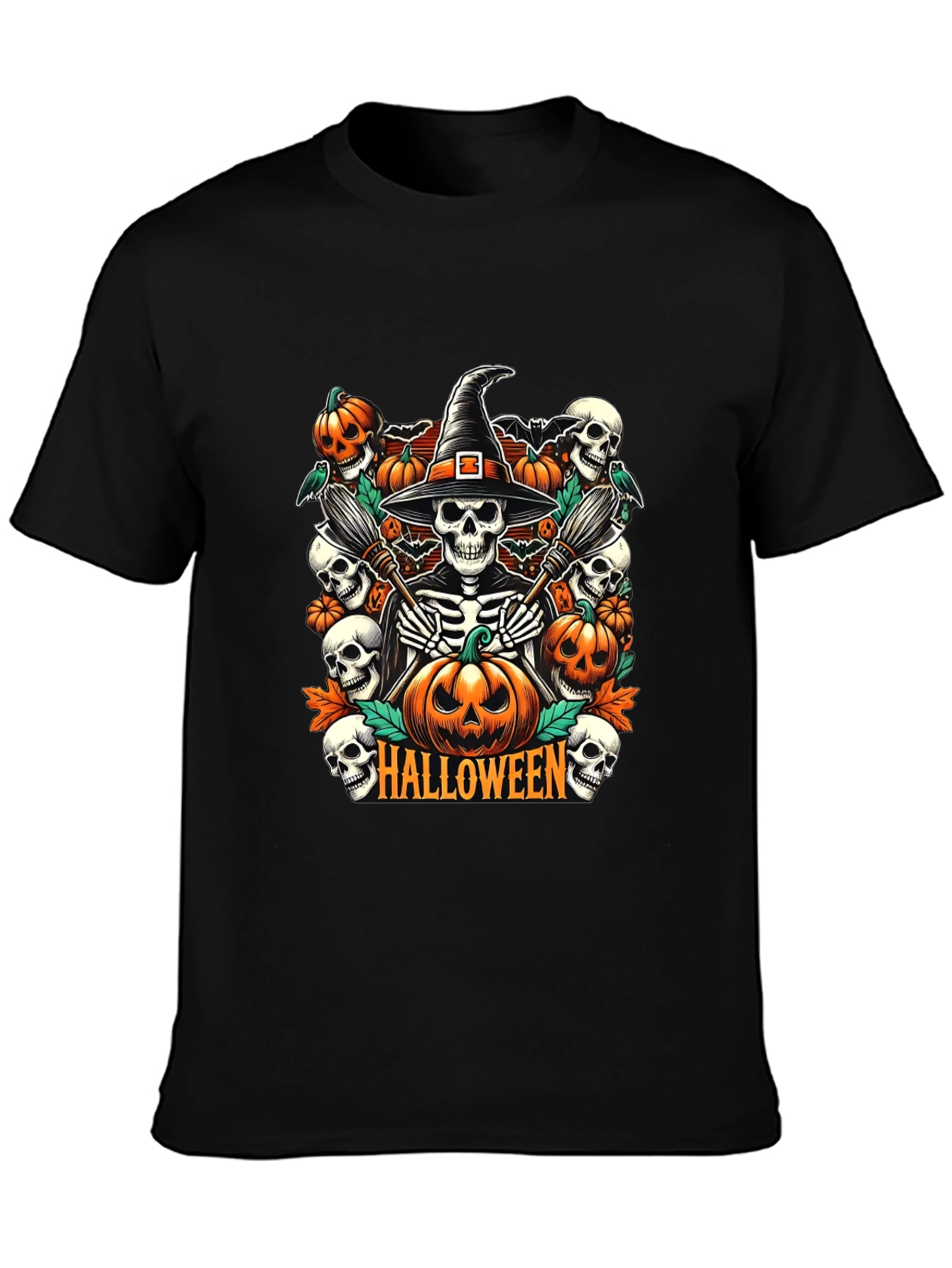 Halloween Witch Skeleton T-Shirt