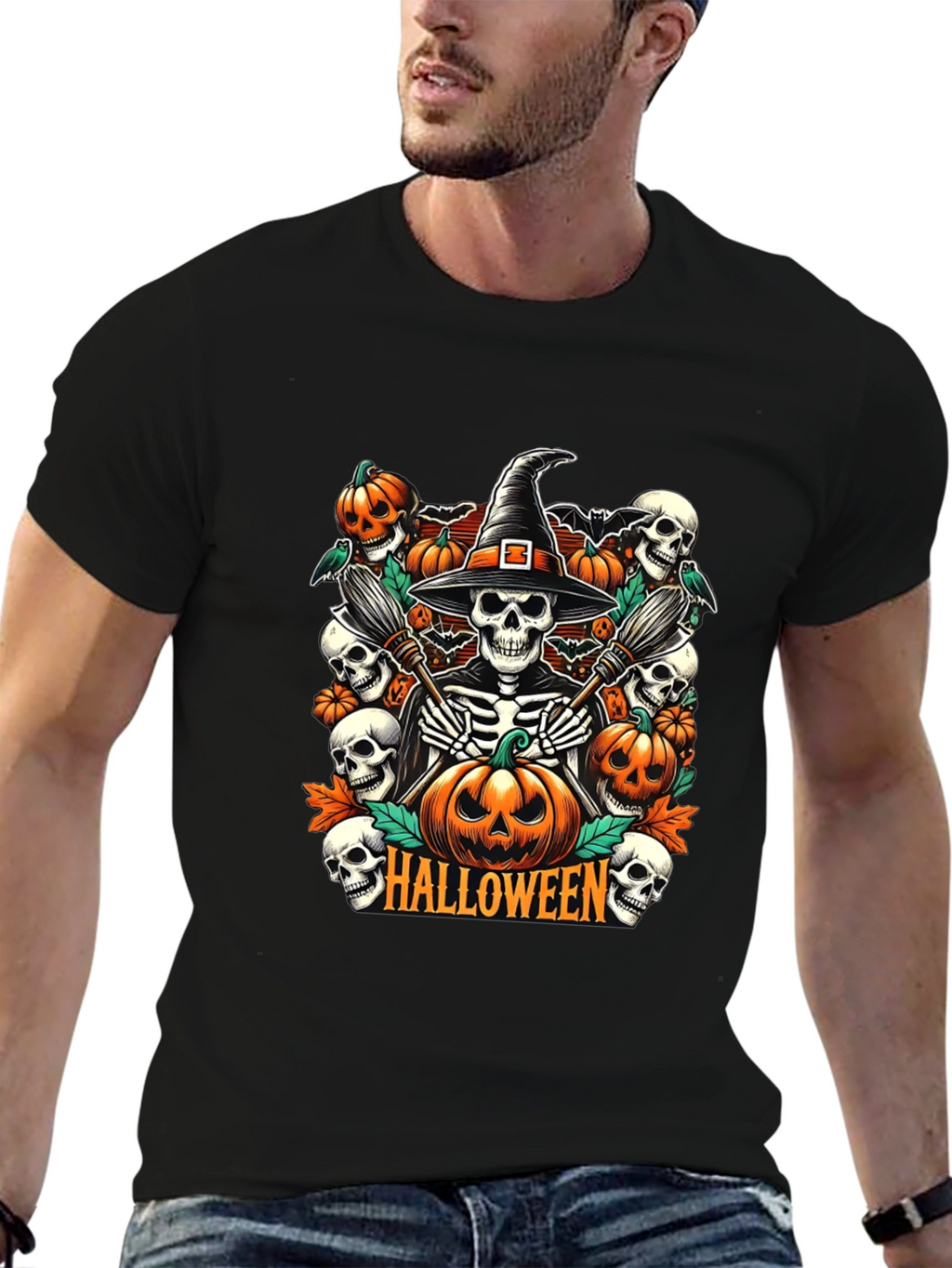 Halloween Witch Skeleton T-Shirt