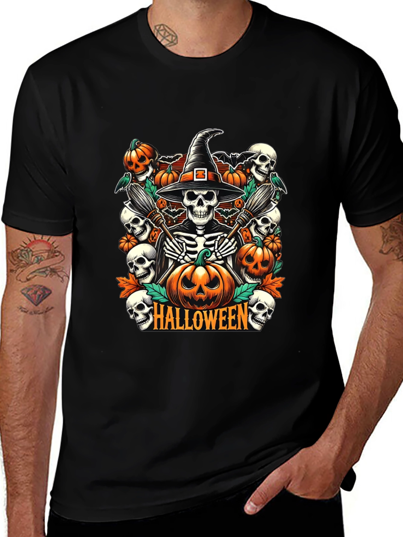 Halloween Witch Skeleton T-Shirt