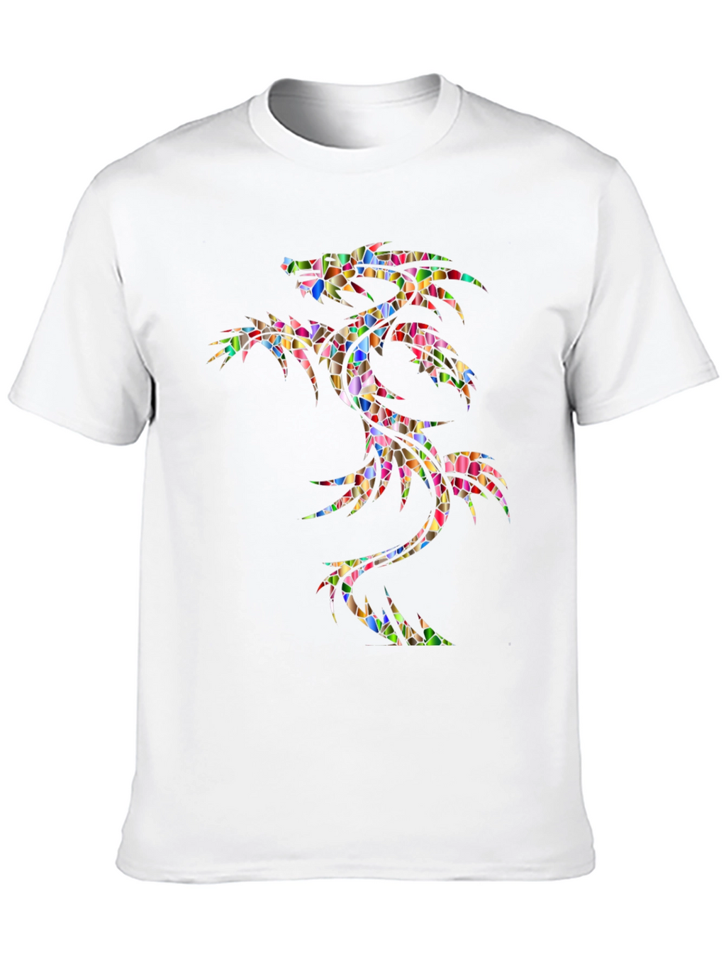Stained Glass Dragon Graphic Tee - Black