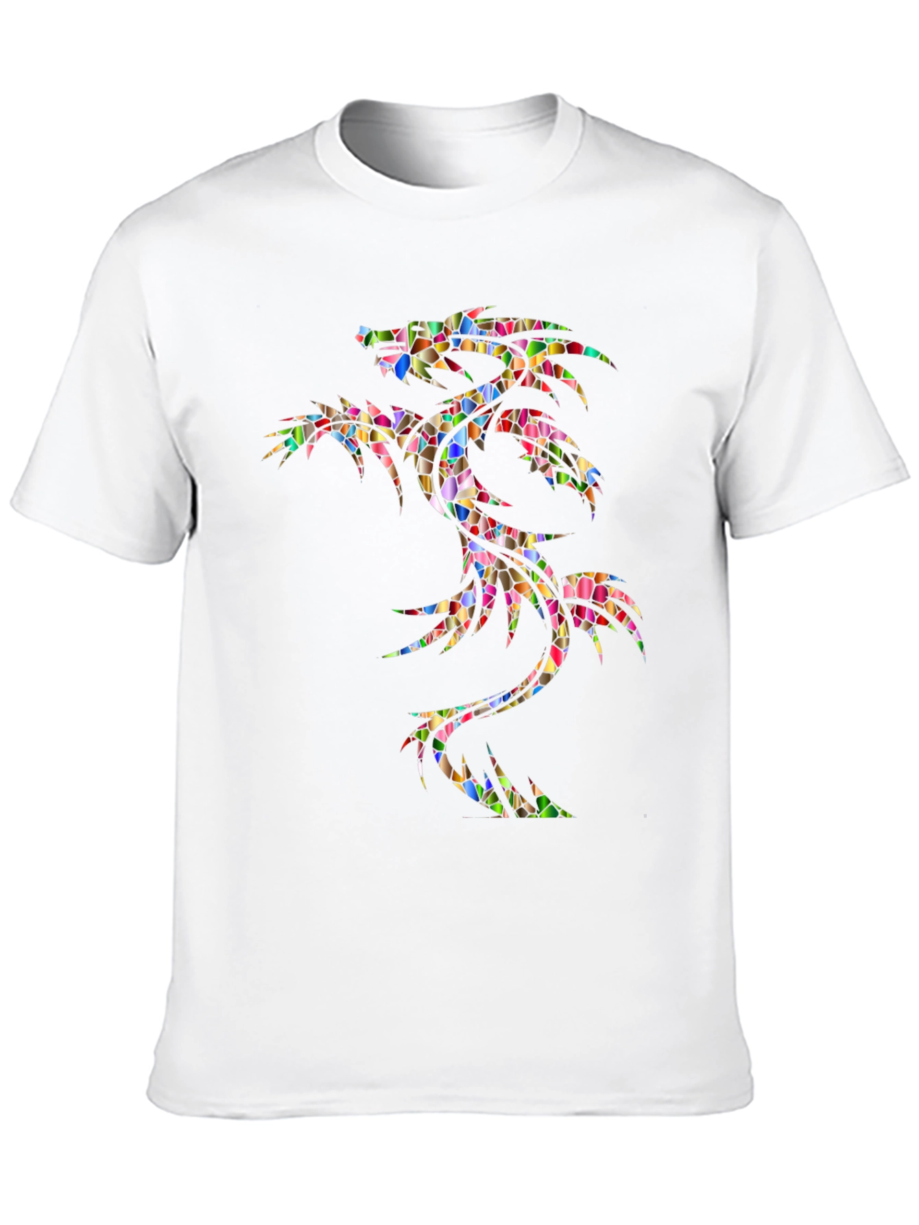 Stained Glass Dragon Graphic Tee - Black