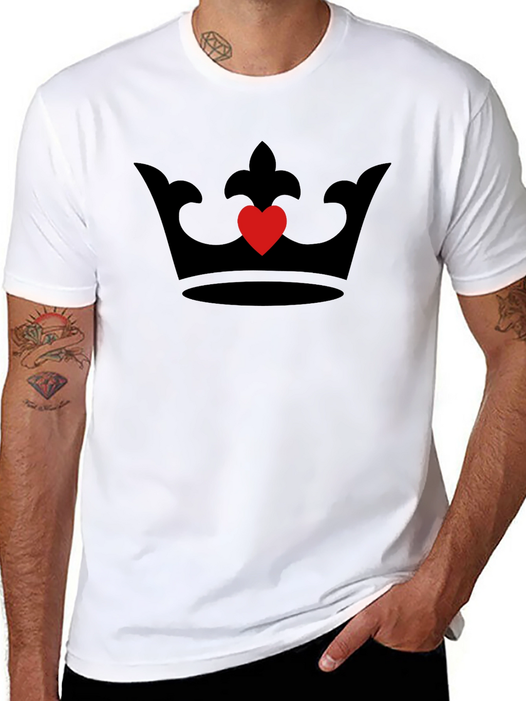 Heart Crown Tee - Black Graphic T-Shirt