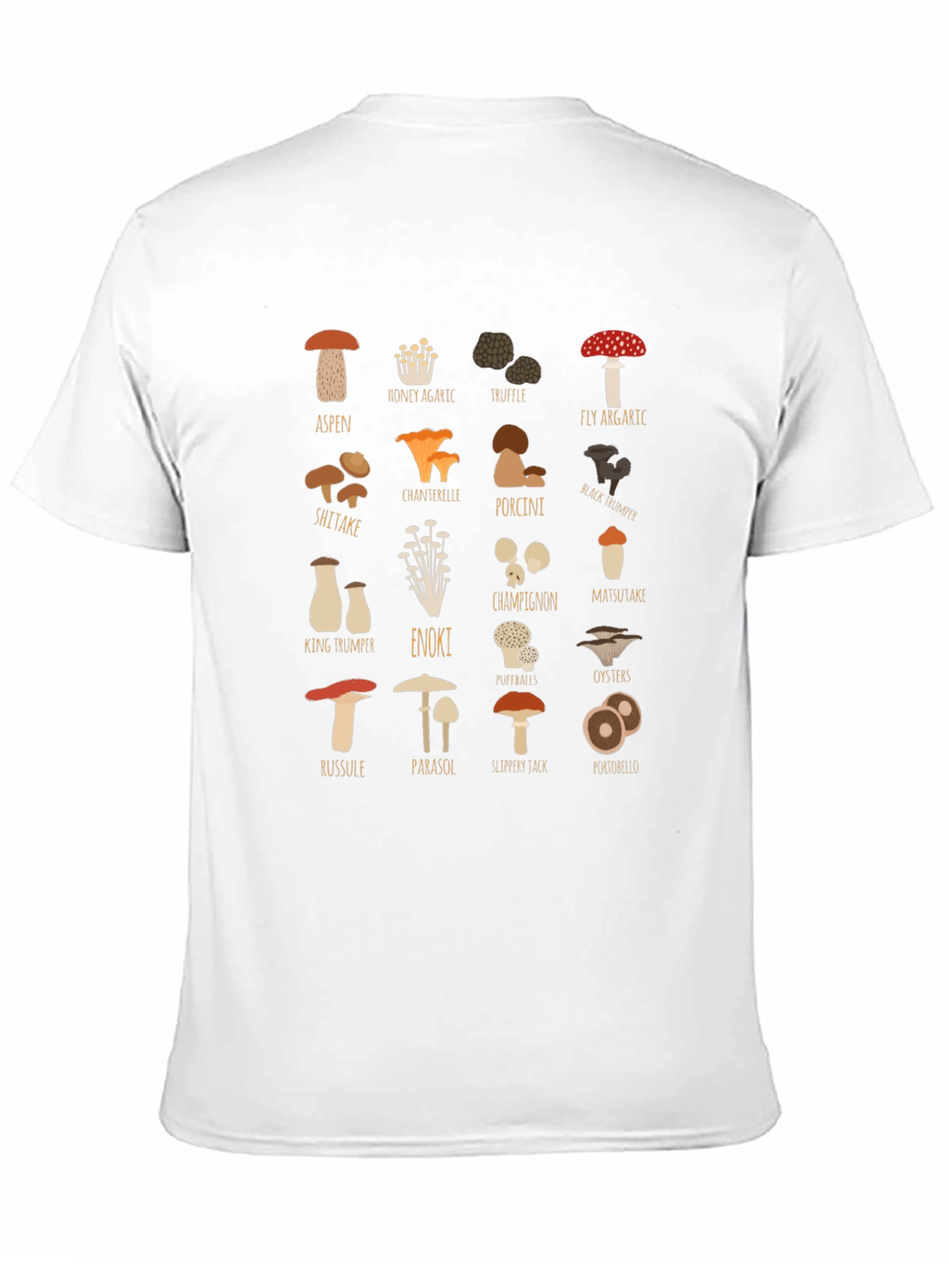 Mushroom Varieties Graphic Print T-Shirt