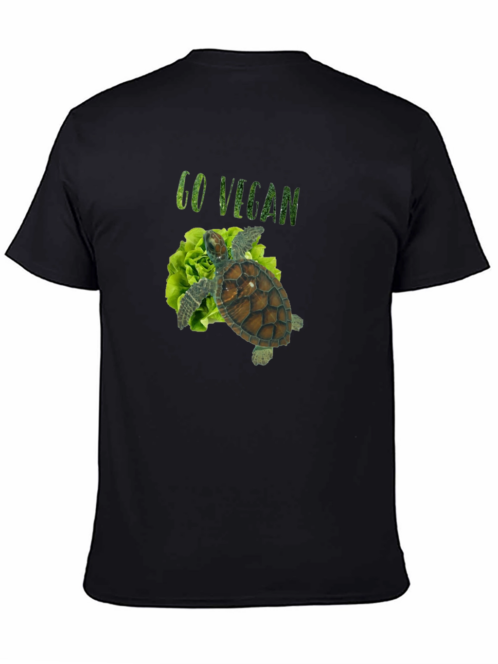 Go Vegan Turtle Tee - Unisex Black T-Shirt