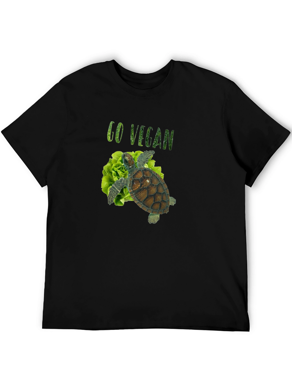 Go Vegan Turtle Tee - Unisex Black T-Shirt