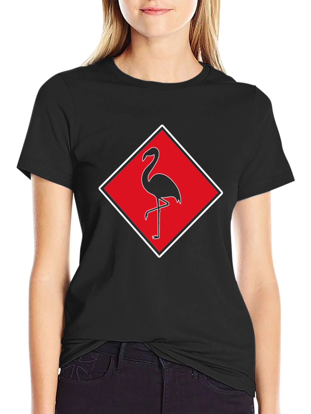 Flamingo Graphic Tee - Stylish Mens Black T-Shirt