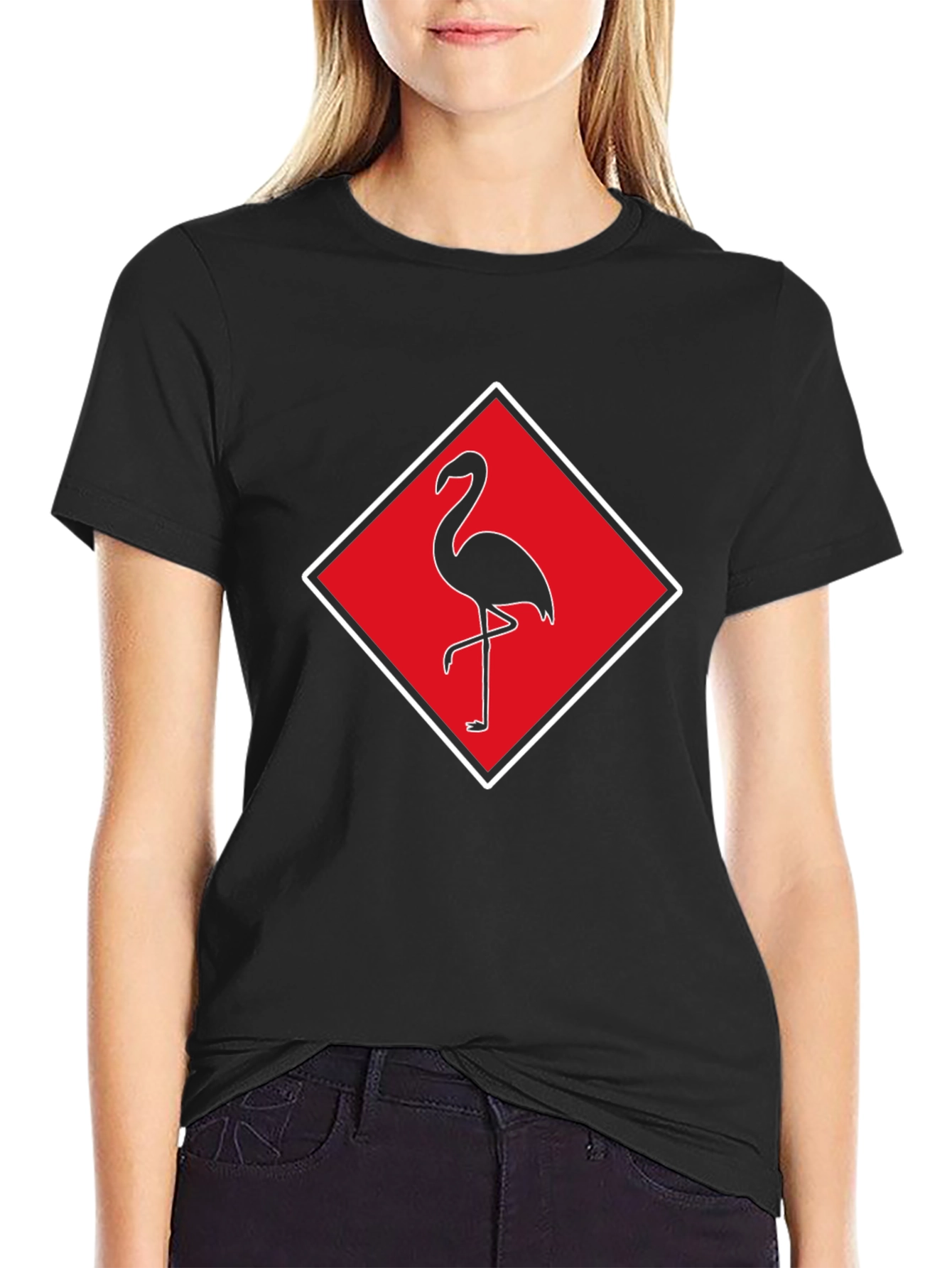 Flamingo Graphic Tee - Stylish Mens Black T-Shirt
