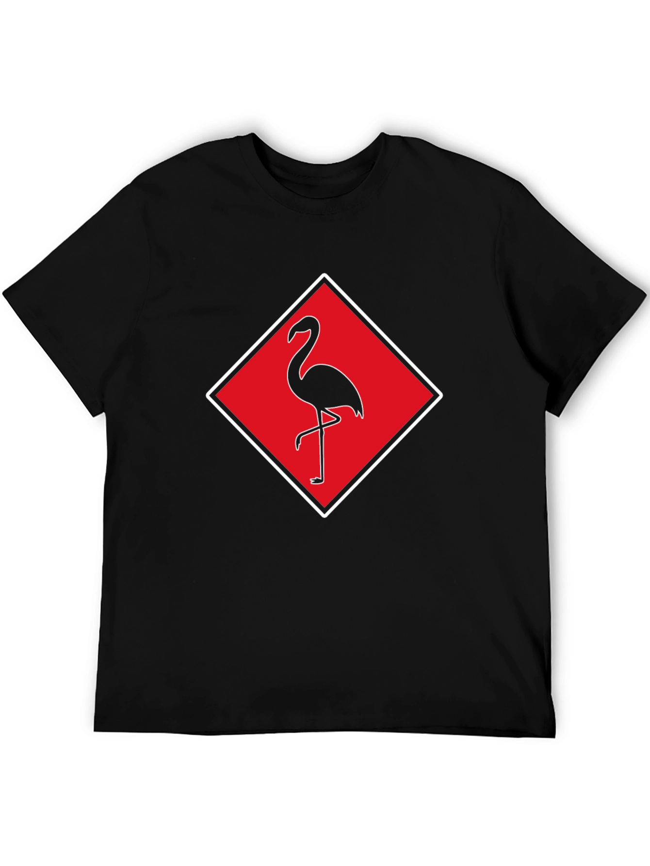 Flamingo Graphic Tee - Stylish Mens Black T-Shirt