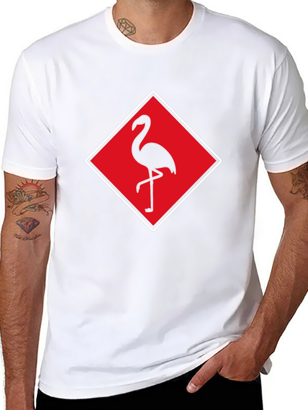Flamingo Graphic Tee - Stylish Mens Black T-Shirt